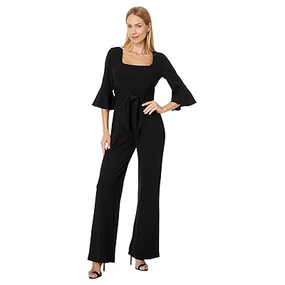 Adrianna Papell Knit Crepe Tie Front Jumpsuit Women