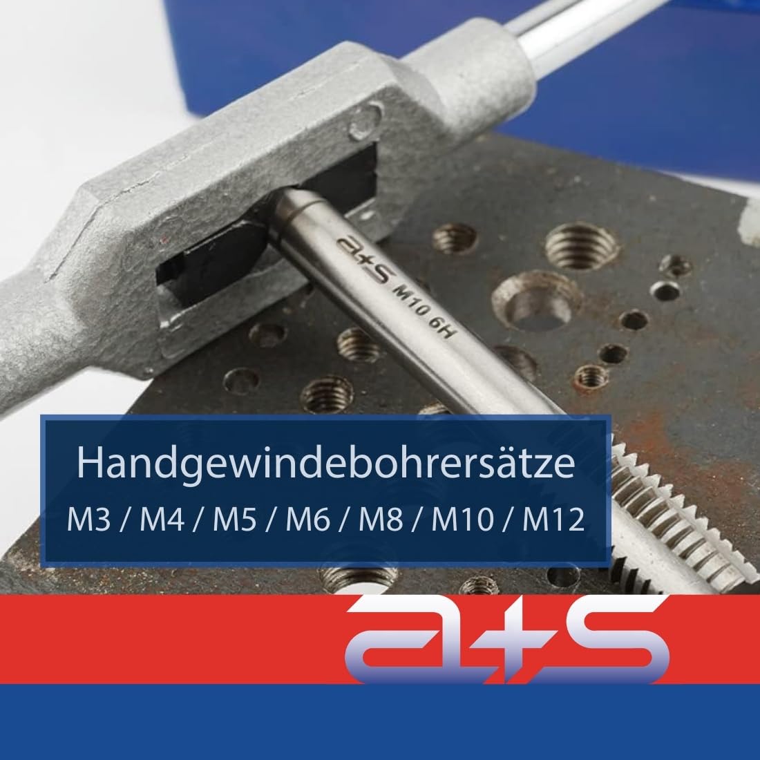 a+s Albrecht & Schulte 32 tlg. Gewindeschneid Satz metrisch M3-M12 | Handgewindebohrer + Gewindeschneider + Schneideisen + verstellbares Windeisen + Schneideisenhalter + Gewindeschablone