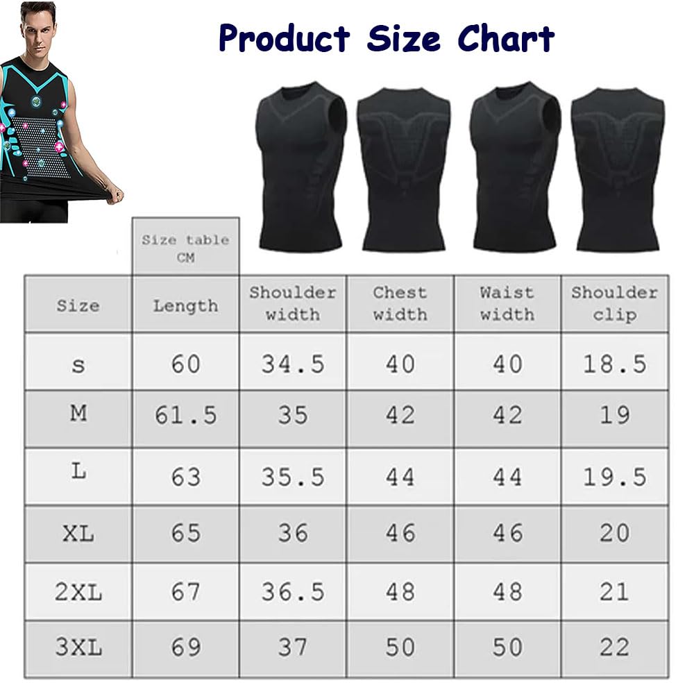 Shaper de Cuerpo de Iones para Hombre, Moldeador de Cuerpo, Chaleco de Barriga Adelgazante, Camisa de compresión térmica, Camiseta sin Mangas, Fajas,L, Black*2
