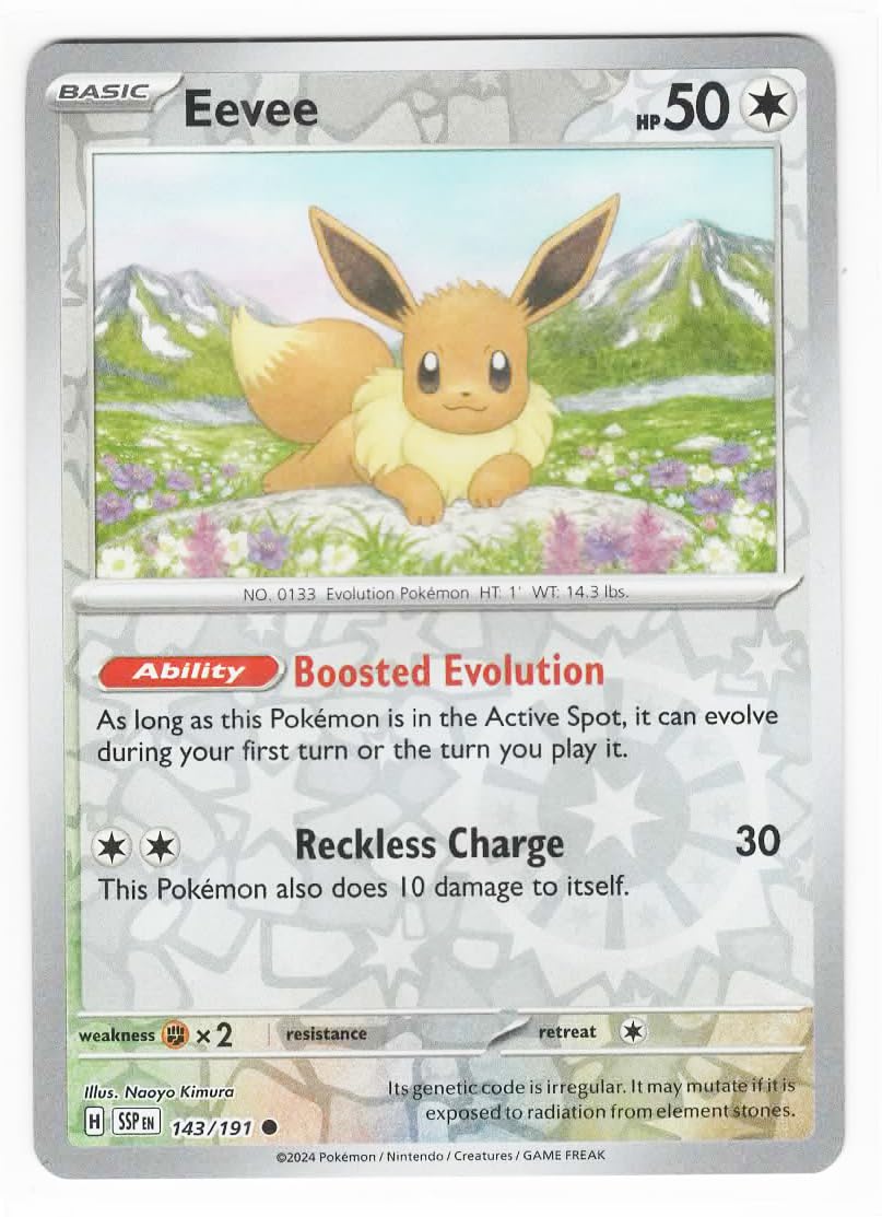 韓国　ドミノピザ　イーブイ　カード Amazon.com: Pokemon - Eevee 143/191 – Surging Sparks – Reverse