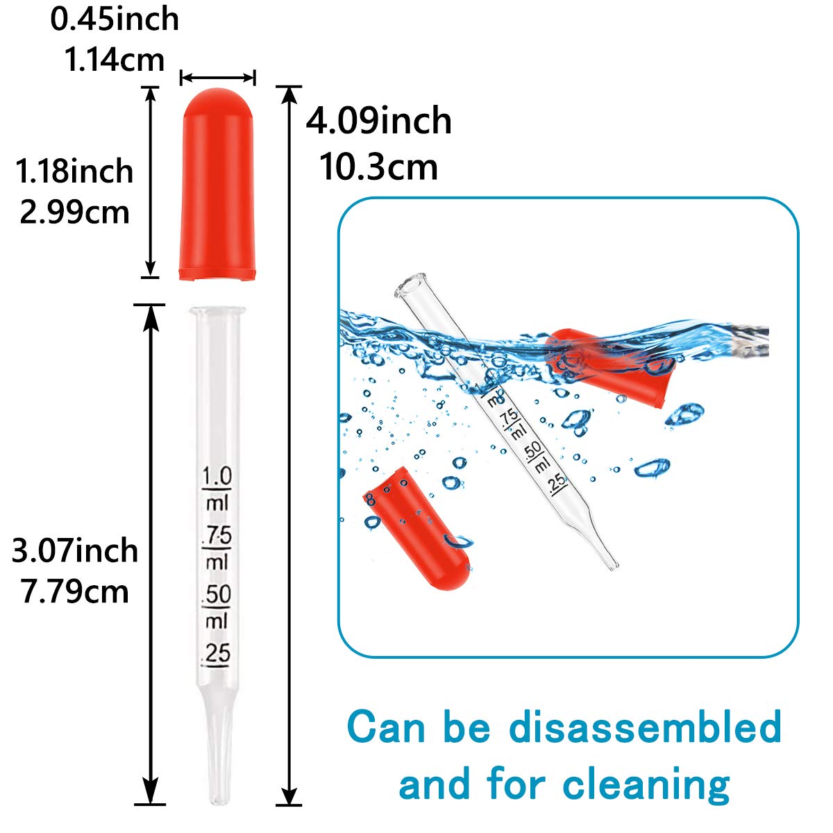 Dropping Pipettes for Essential Oils Pipettes Dropper 1 mL Capacity
