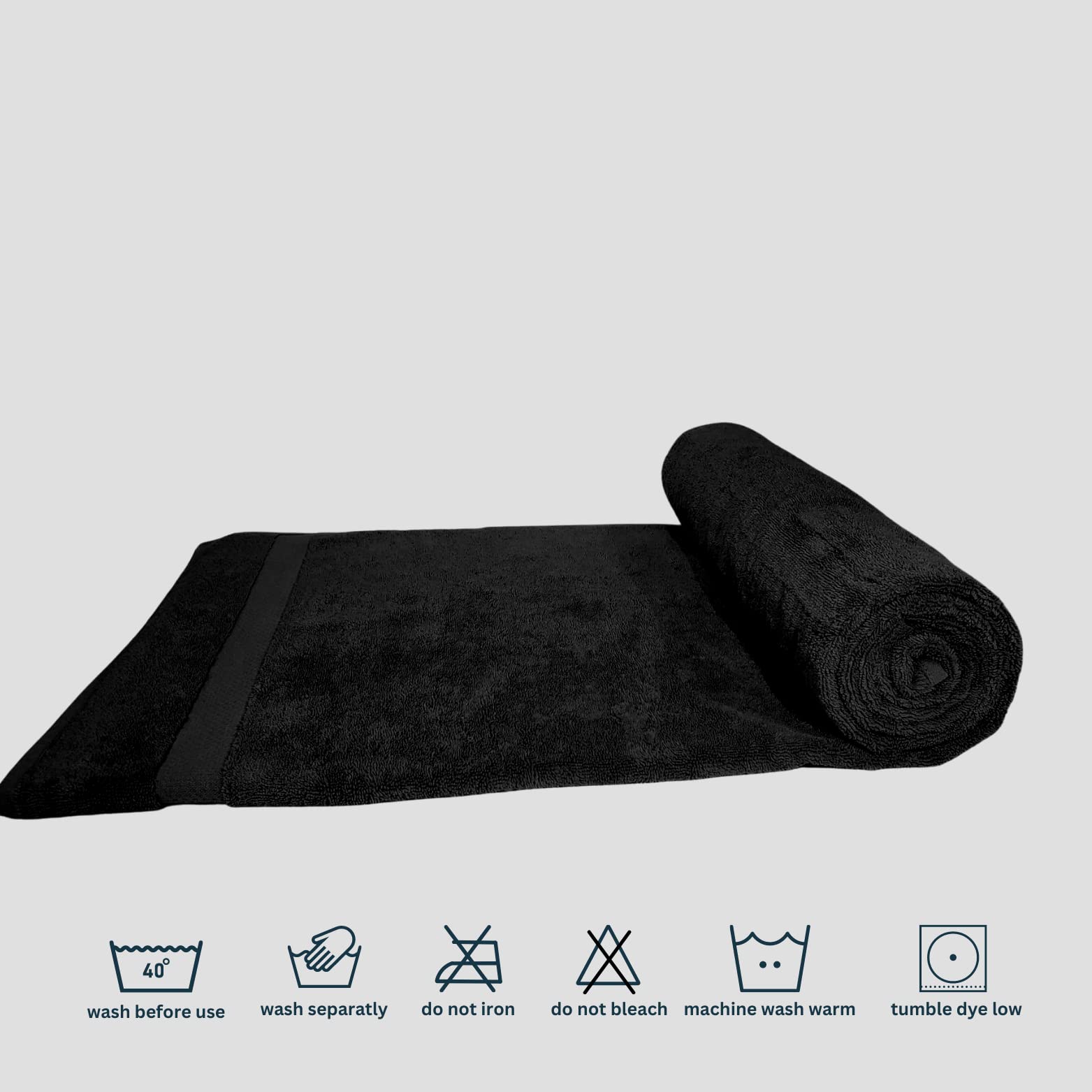 American Fluffy Towel Extra Large Bath Towel Turkish Cotton, Contains 1 Extra Large Bath Sheet Towel (35 x 71 Inches) -Highly Absorbent Towels for Bathroom, Hotel & Spa (Black)