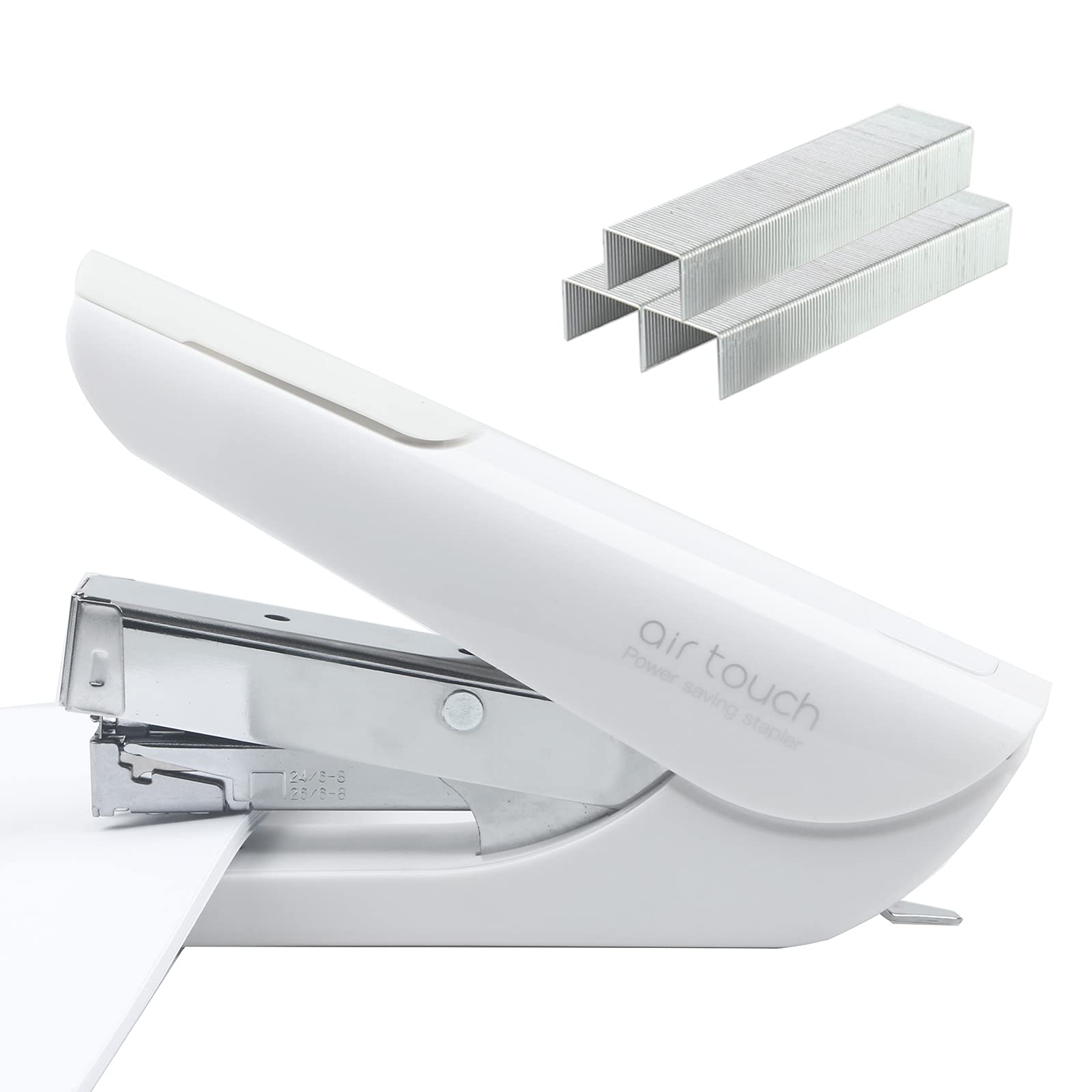 Grapadora de escritorio sin esfuerzo con 2000 grapas, grapadora de un toque para accesorios de escritorio de oficina, suministros escolares para el hogar (capacidad de 50 hojas)
