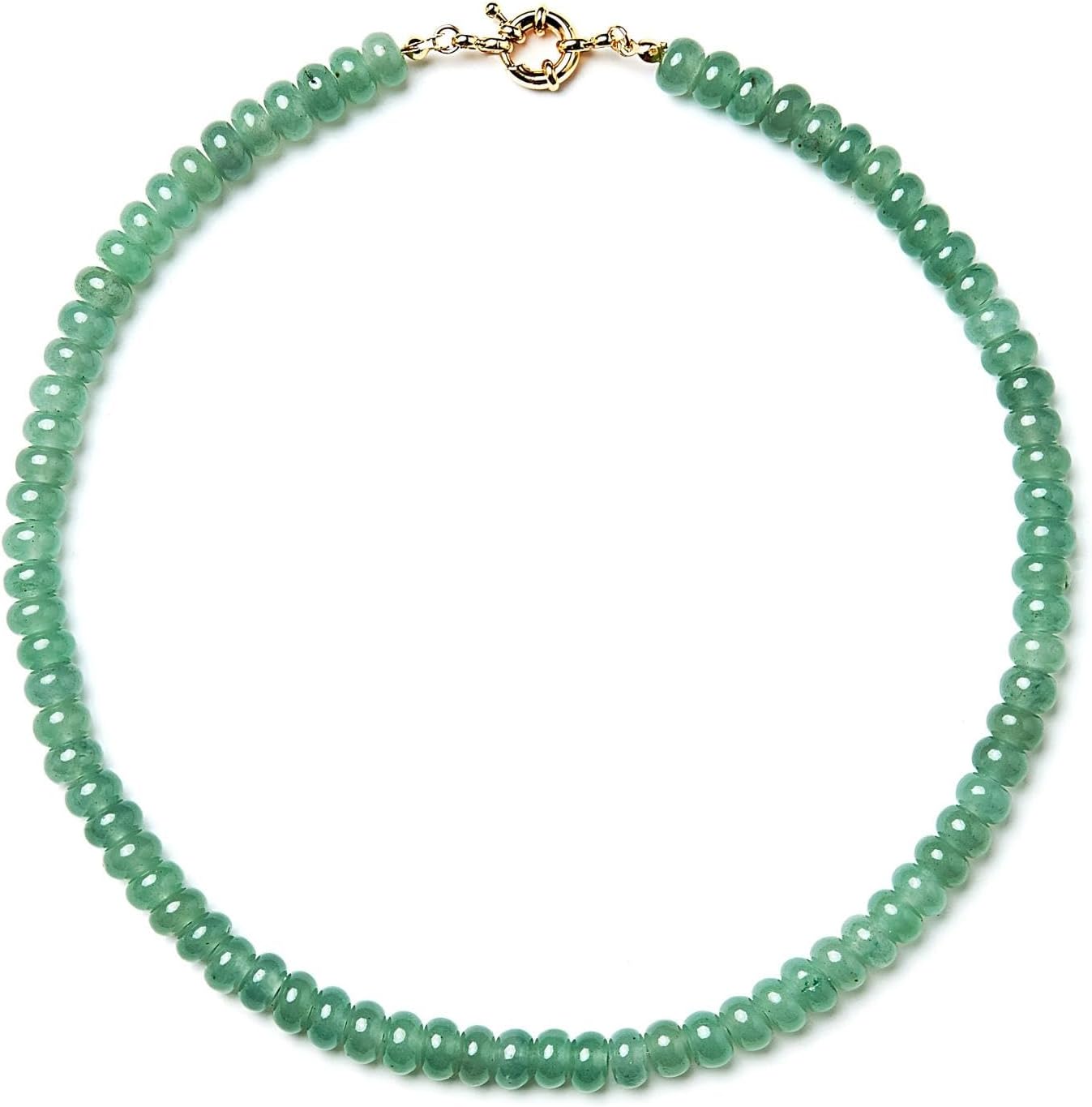 Zissunbeam Bead Gemstone Choker Necklace for Women,Colorful Natural Stone Beaded Statement Boho Beach Necklace Jewelry for Women, Rainbow Stone Charm Trendy Necklaces