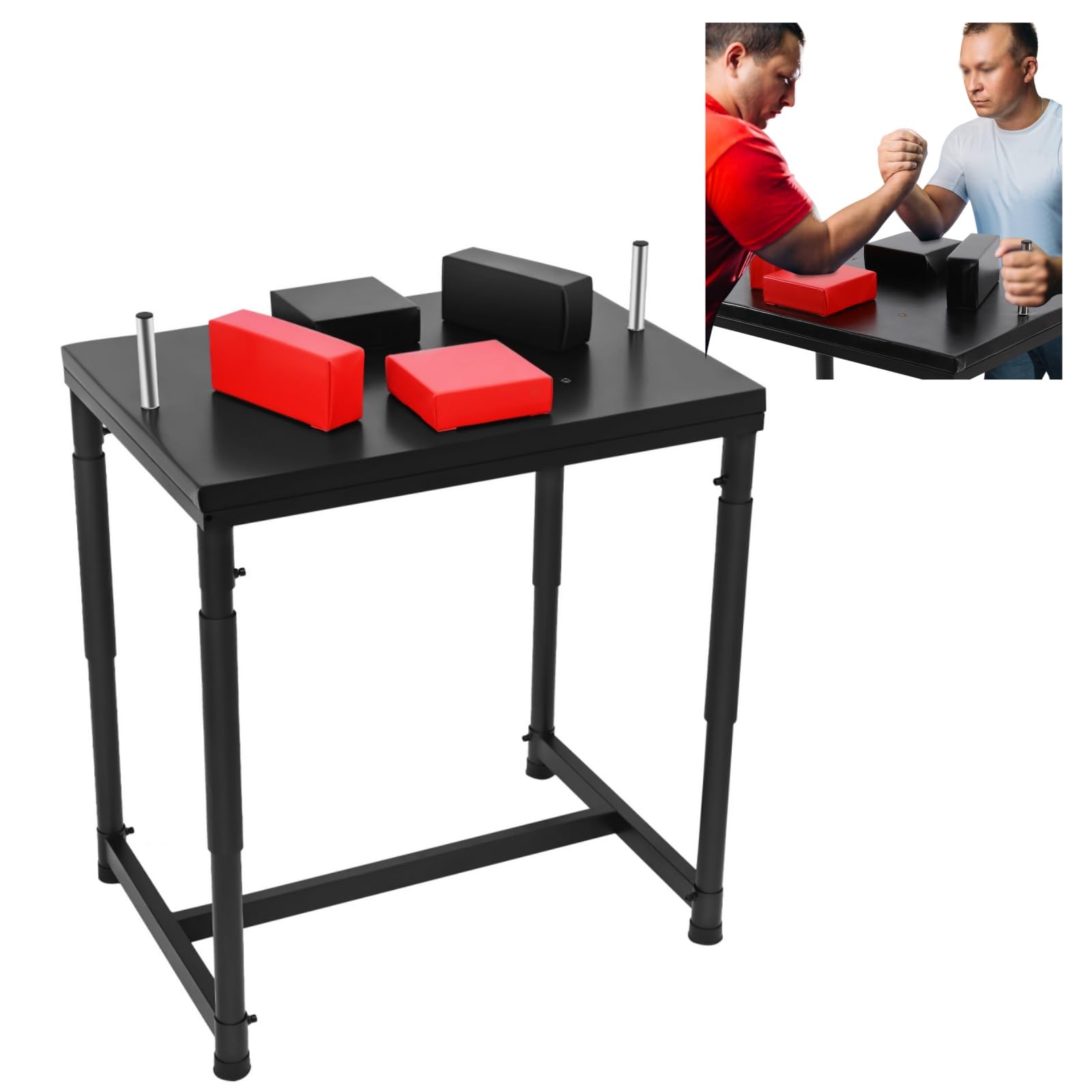 Table professionnelle de lutte pour bras - Table de compétition standard avec support de poignet réglable - Appareil d'entraînement pour la maison, la salle de sport, le club, le bureau - Capacité de