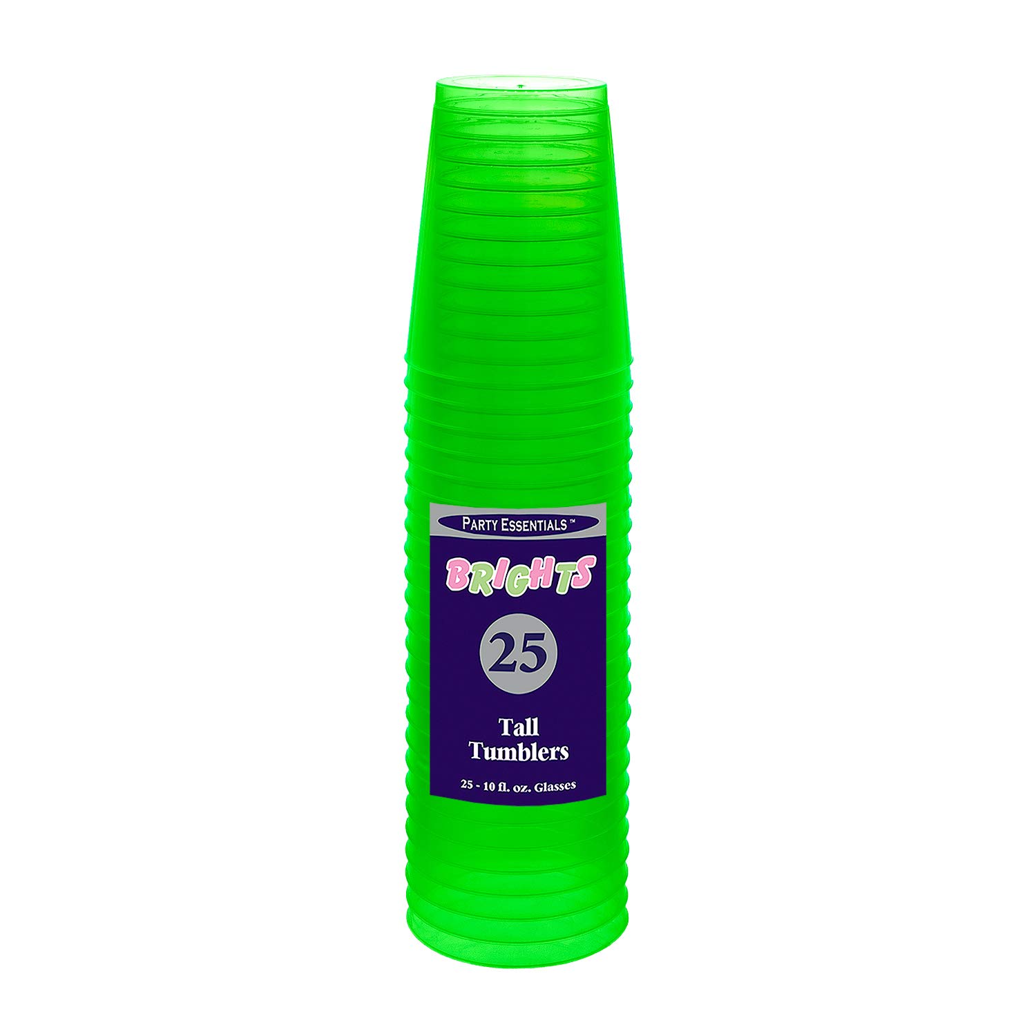 Amazon.com: Party Essentials Hard Plastic 10-Ounce Party Cups and Tall  Tumblers, Neon Green, 25-Count : Health & Household
