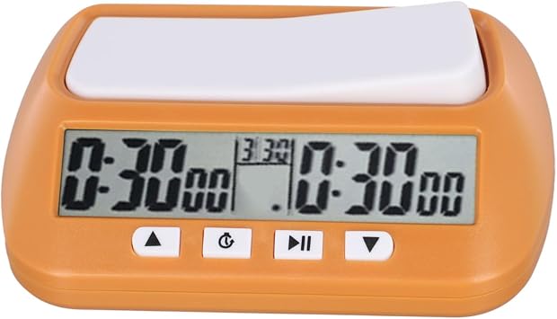 Digital Chess Timer Professional For Board Games, Chess Clock 3-in-1 Clock With Large Buttons, Portable ABS Game Timer, Supports Bonus Delay Modes, Battery Powered For Tournament PlayB