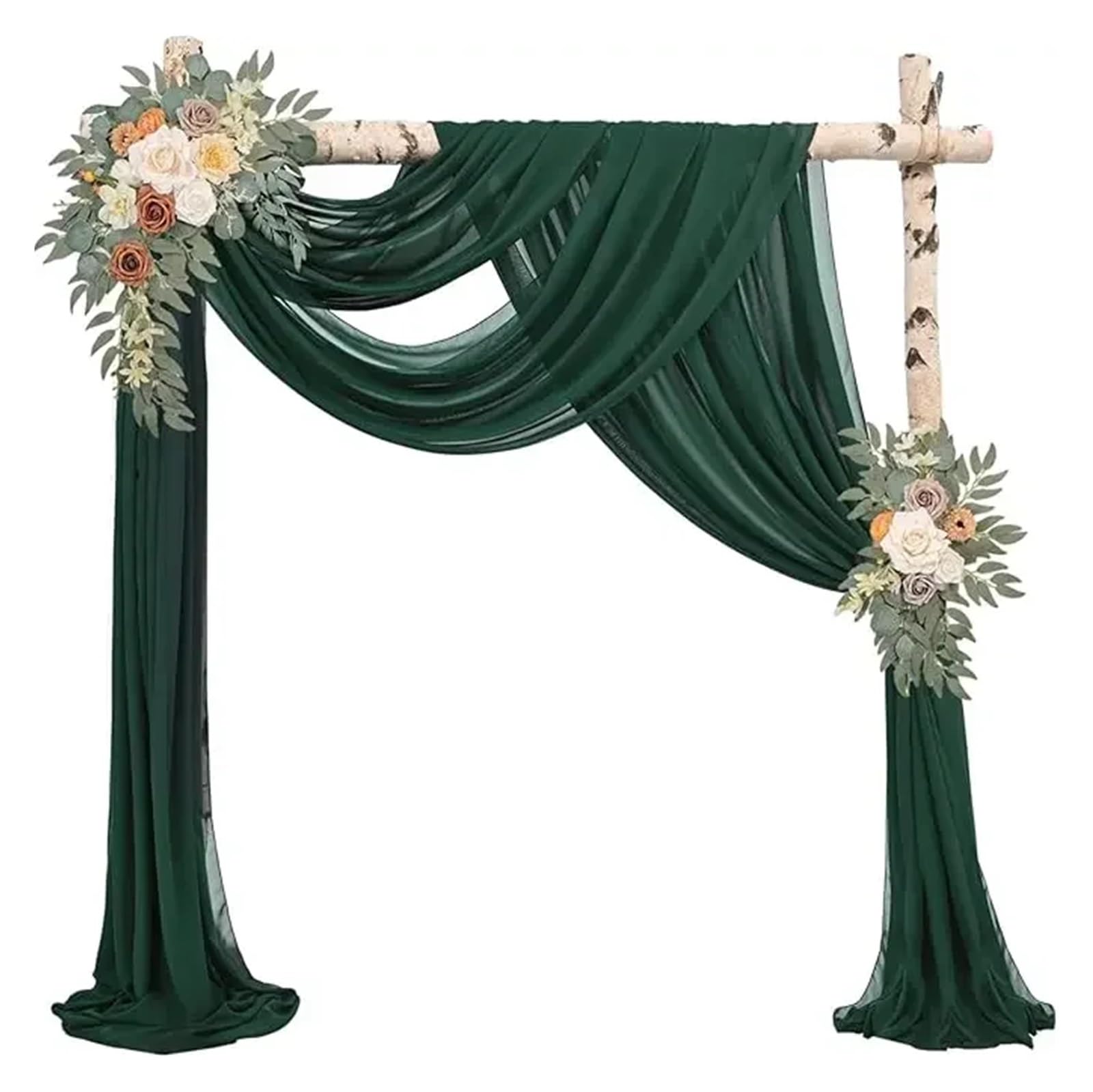 Transparenter Drapierstoff für Hochzeitsbögen, Brautzeremonie, Hintergrund, Deckendekoration, 70 x 300 cm, elegante Veranstaltungsdekoration, 2 Stück