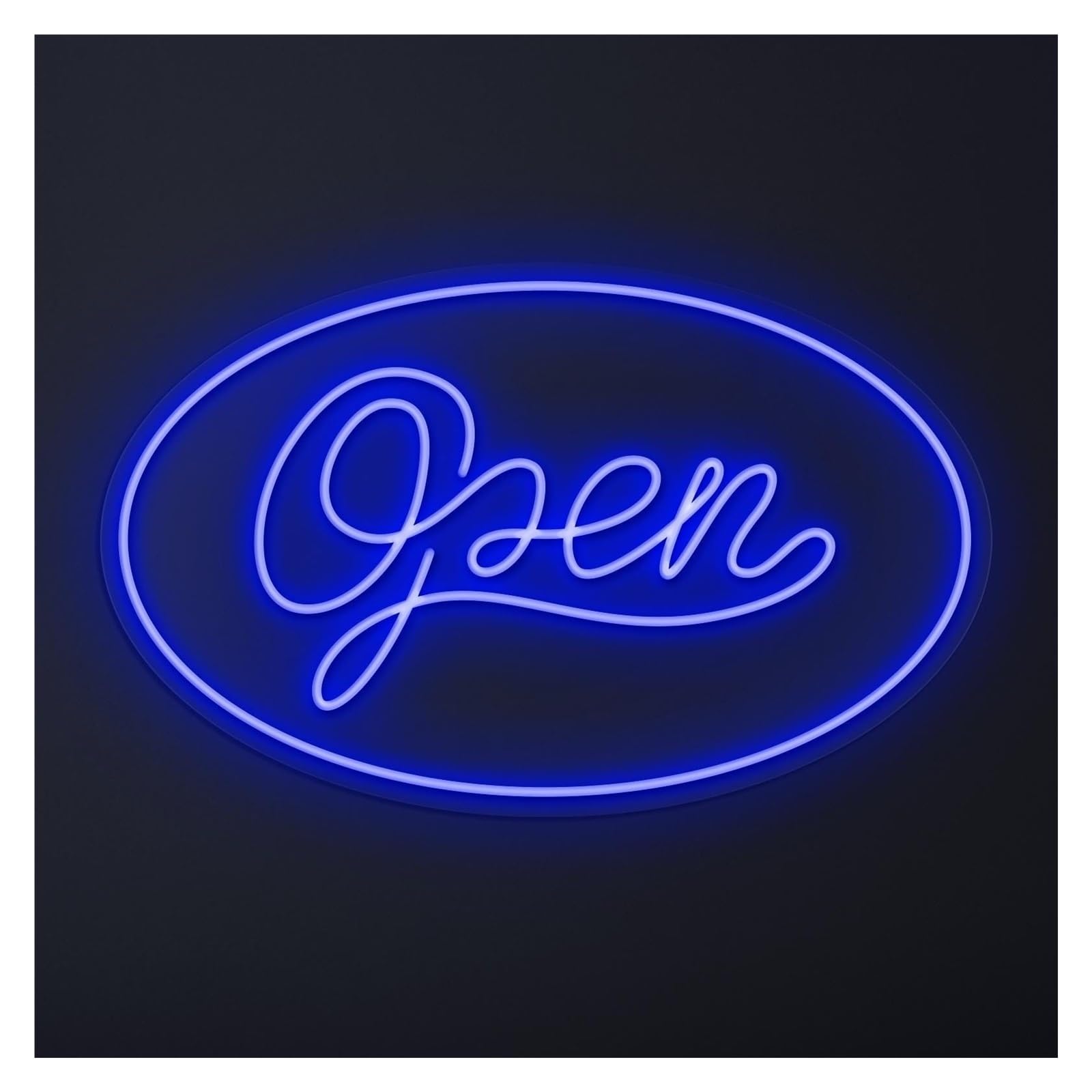 Rongch Blue Hanging Art Signs Open Neon Sign, Suitable For Restaurants Shop Decor With Brightness Adjustable 46Cm(Blue)