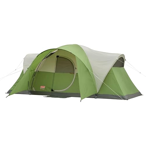 Coleman Montana 8-Person Camping Tent with Rainfly, Weatherproof Family Tent Sets Up in 15 Mins, Fits Multiple Airbeds
