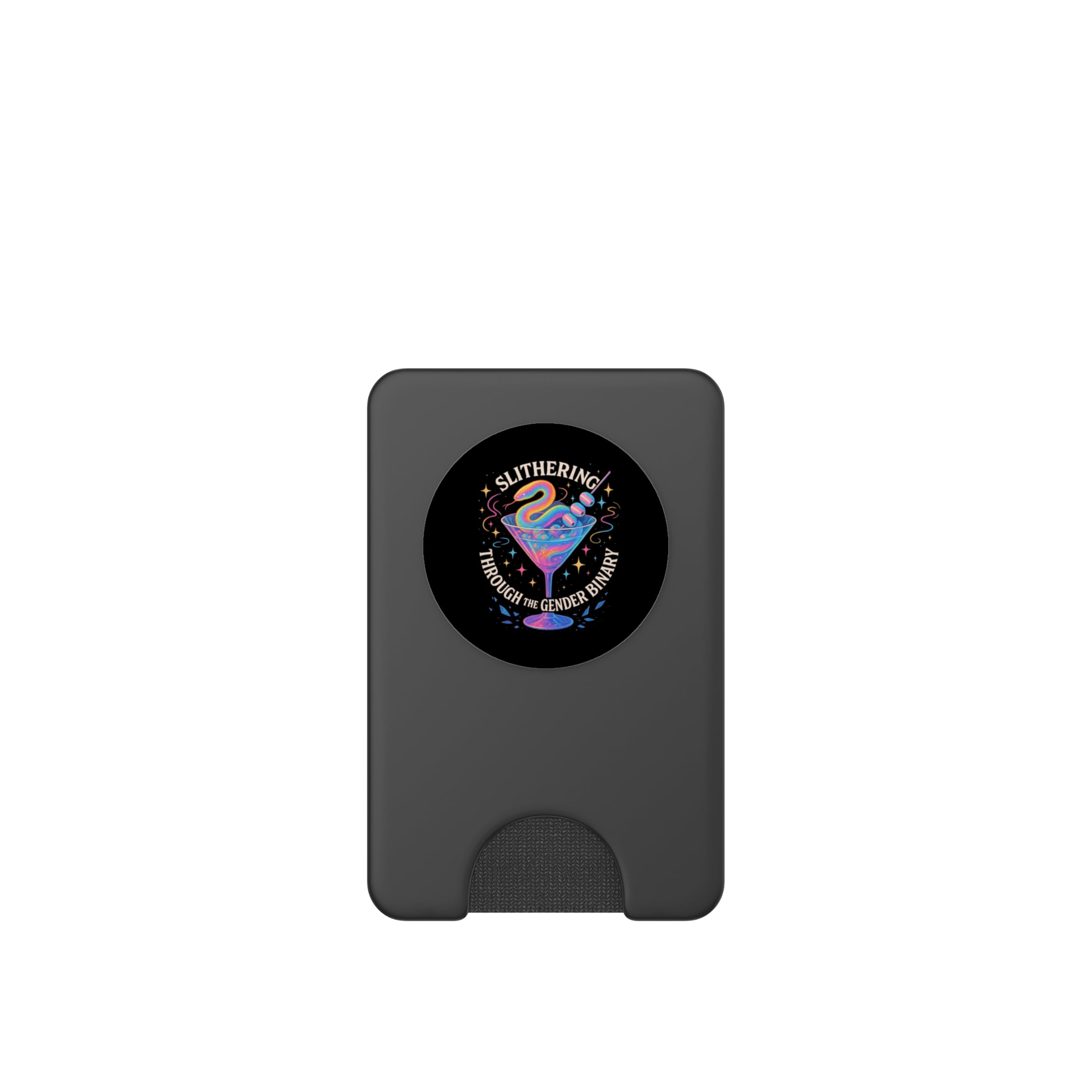 Deslizándose a través del diseño binario de serpiente LGBTQ de género PopSockets PopWallet para MagSafe