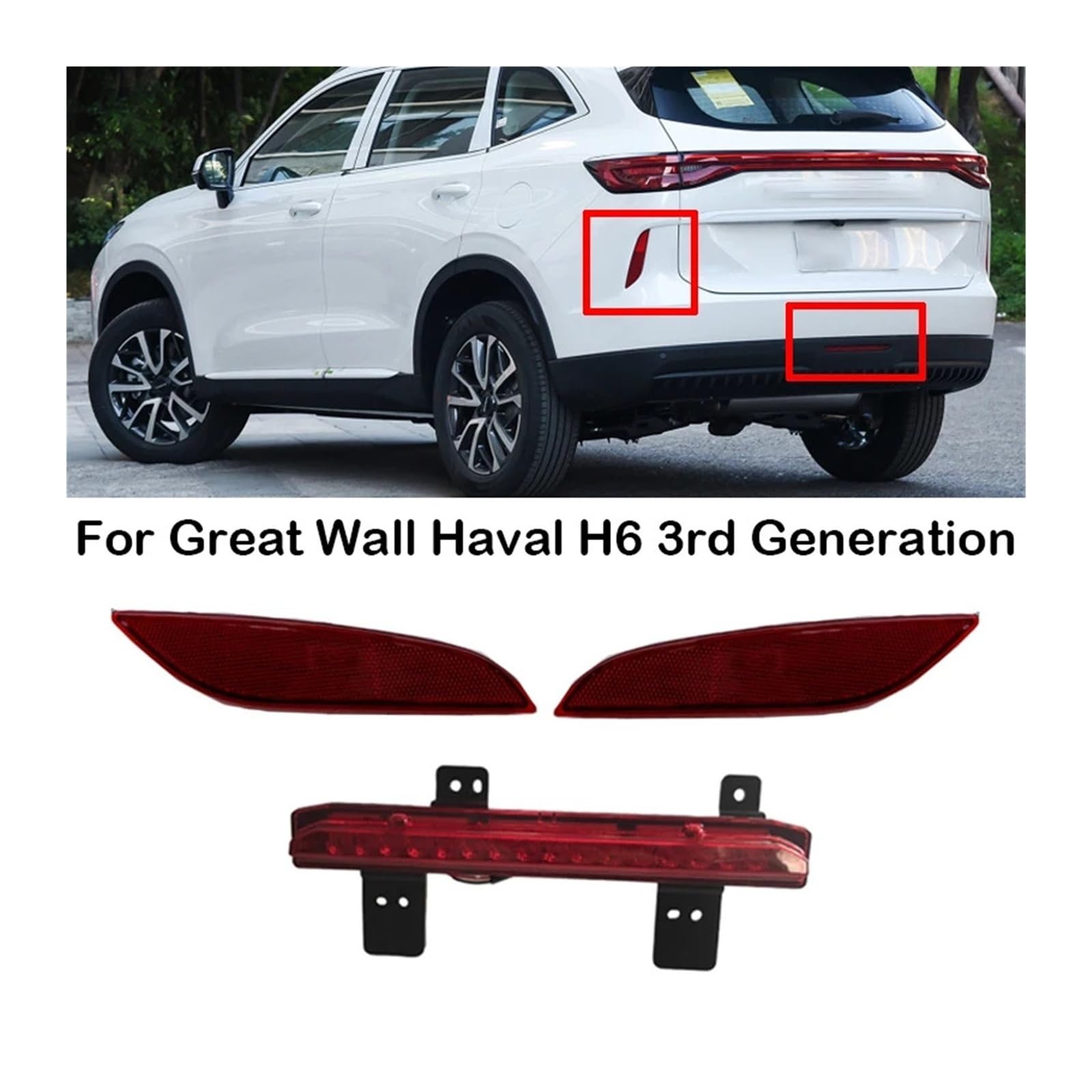 Pasuje do Great Wall Haval H6 3. Generacji światło tylnego zderzaka samochodu tylne światło przeciwmgielne światło stopu cofania włączony kierunkowskaz tylne światło hamowania(1 Set)