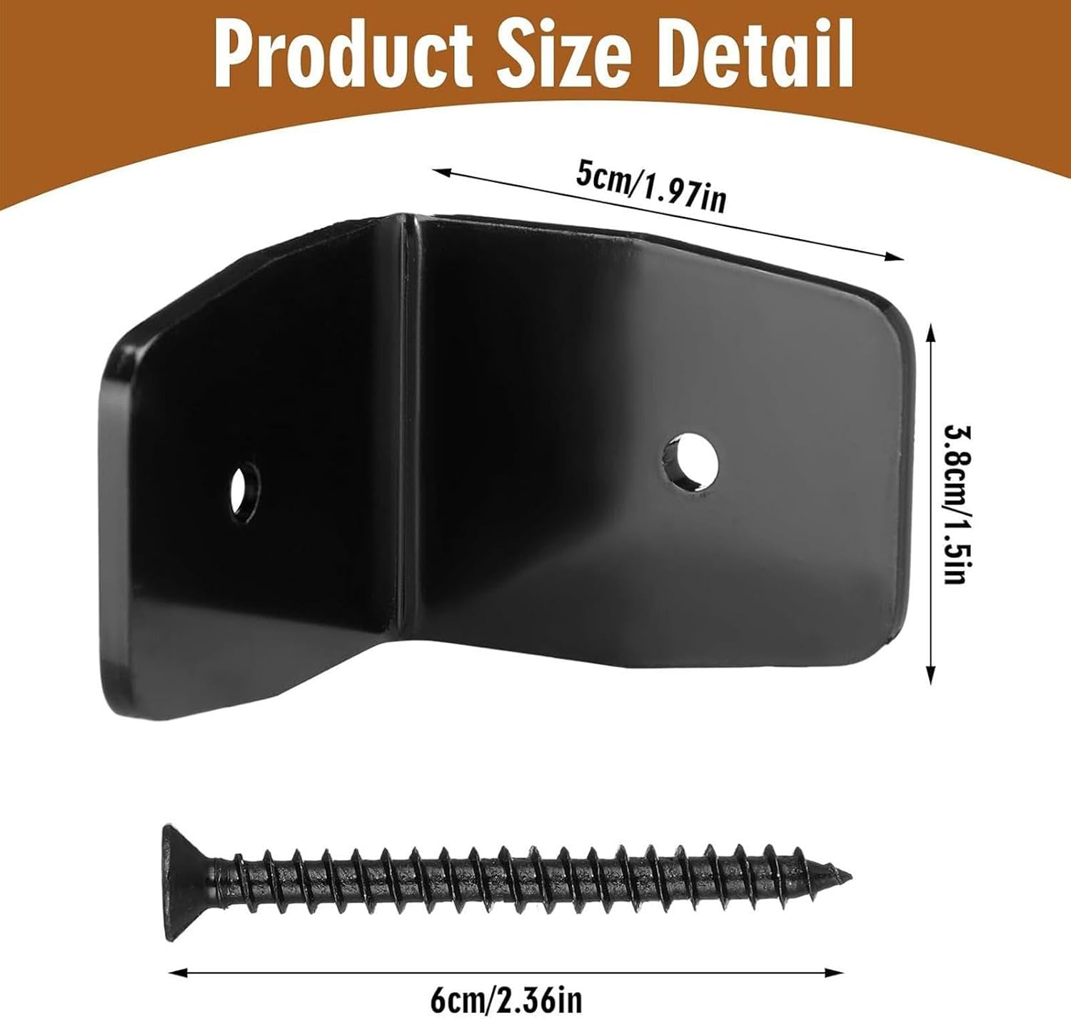 Black Rafter Brackets - 12 Piece Roof Clip Corner Brace Set, Strong Black Metal Connector System | Wood Joist Hanger Hardware for Beam Railing Ceiling Shed Fence Gazebo Frame Support Use