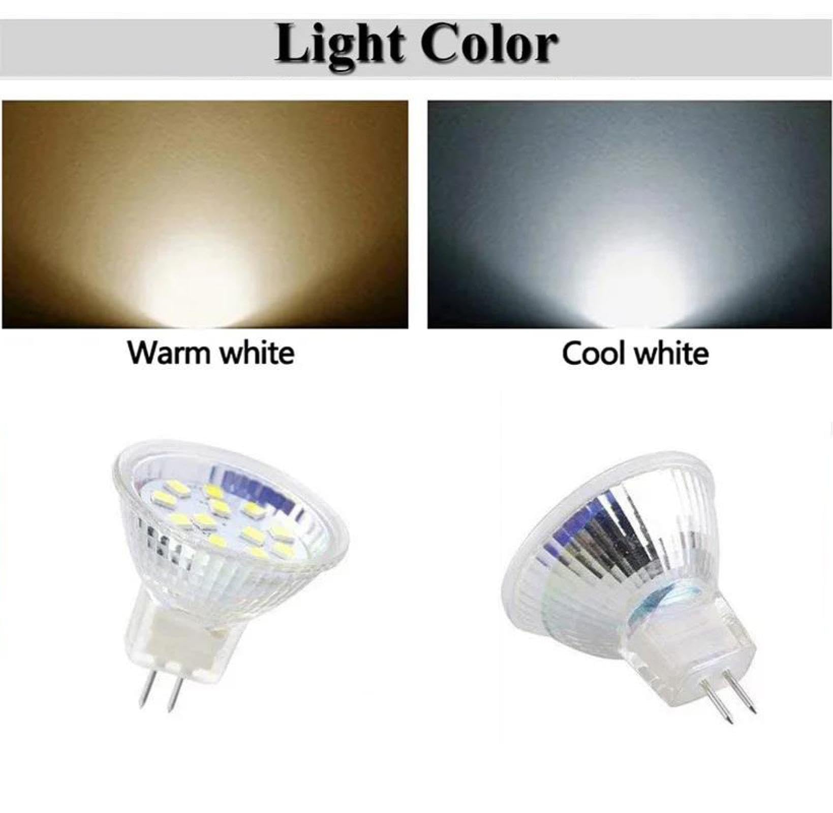 Bombillas LED MR11 AC/DC12V 2W 3W 5W Reflector LED GU4 Base de dos pines Blanco cálido 3000K MR11 Foco 3W-4PCS Coldwhite