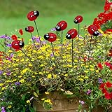 10Pcs Garden Stakes Decor Metal Yard Art Ornaments, Spring Lawn Art Decorative Plant Stake Indoor Ou