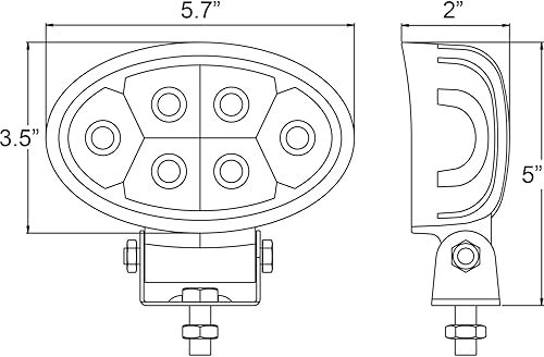 Miniatura 2 de Buyers Products 1492113 - Luz de inundación LED ovalada de 5.5 pulgadas de ancho, barra de luz, luz de punto resistente para camiones, remolques y