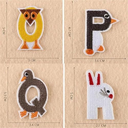 Miniatura 3 de 36 parches de letras y números para planchar, parches bordados del alfabeto de animales de la A a la Z, apliques de números del 0 al 9 para ropa,
