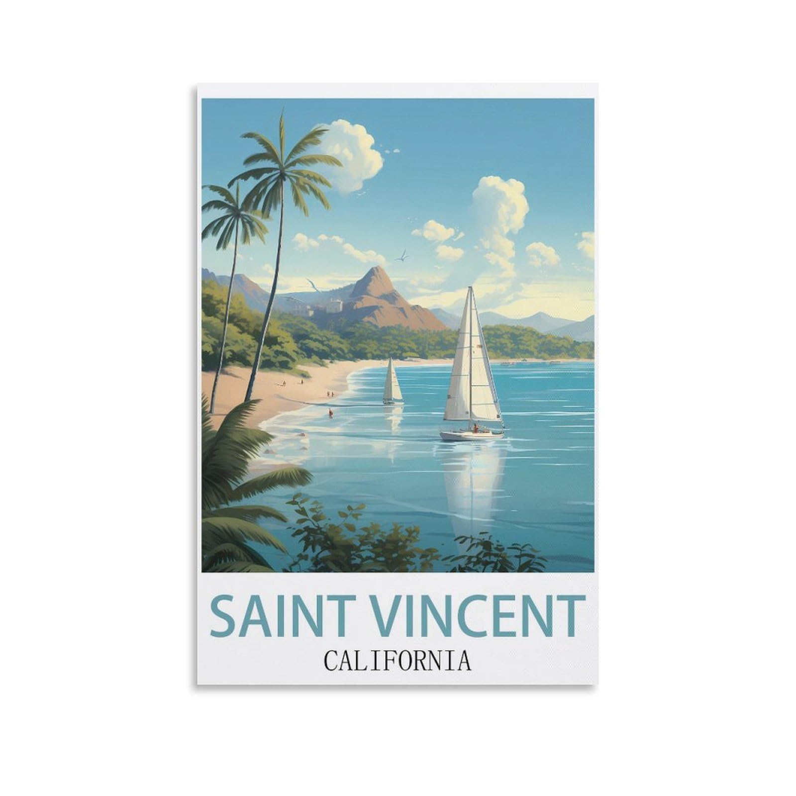 EZMLFA 5D Diamond Art Kits for Beginner,Saint Vincent California,Beginners,DIY Full Round Drill Diamond Dot Gem Art Kits for Adults,Crafts for Decor 30x40cm