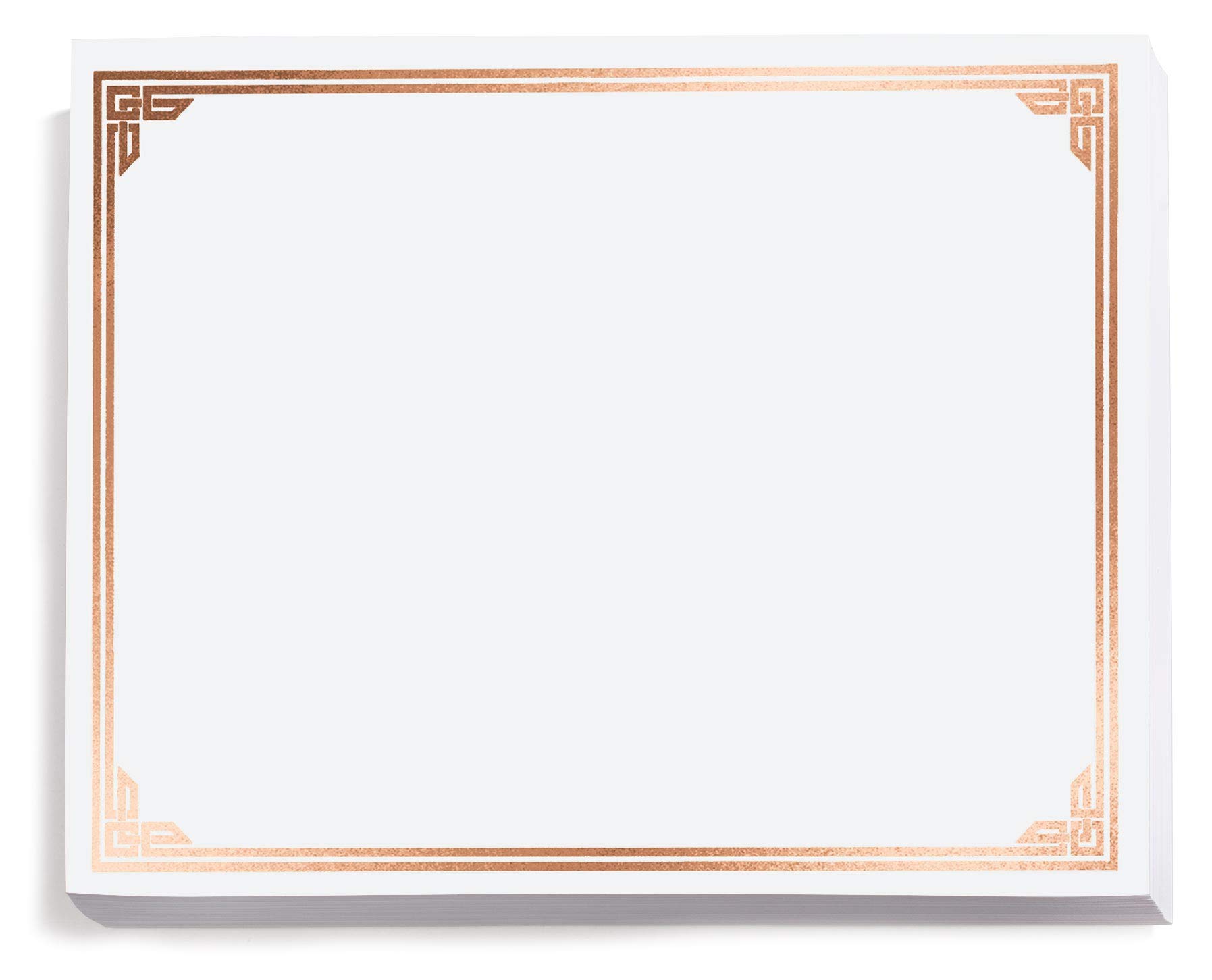 PaperDirect Classic Specialty Certificates, 50 Sheets 28lb White Paper, 8½" x 11", Embossed Copper Foil Accents Border, Perfect for Awards, Students,