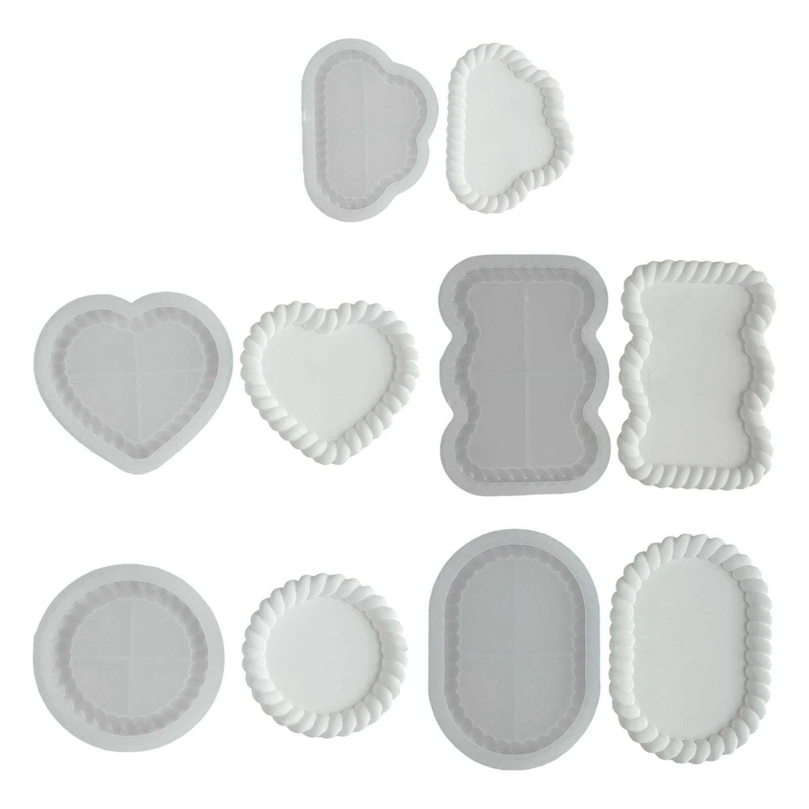 Kalttoy Multipurpose Silicone 5Pieces Textured Templates Cement Soap Making Supplies Professional