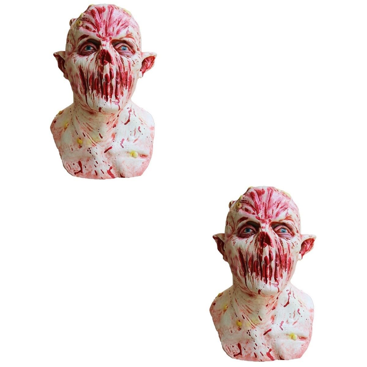 Alasum 2 máscaras horribles de miedo, máscara de miedo, accesorios de miedo, máscara de fiesta de maquillaje, máscara de fiesta de maquillaje, máscara de asesino de terror, máscara de visión clara,