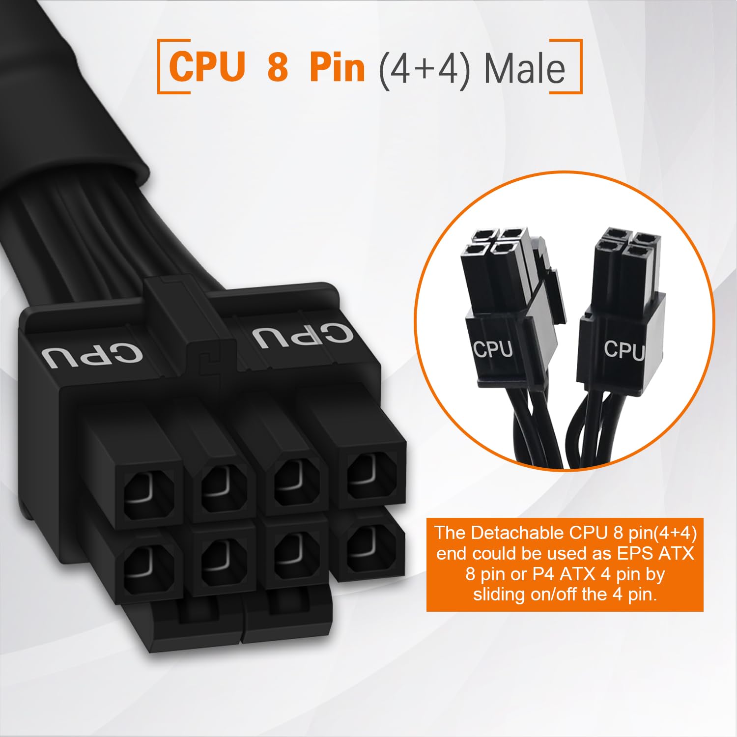 Amazon.co.jp: YEZriler CPU 8ピン オス - CPU 8ピン (4+4取り外し可能