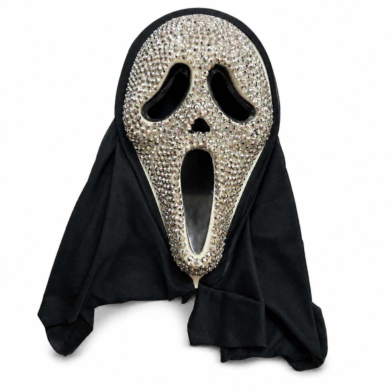 The Fancy Dress® Halloween Killer Face Mask, Funny Adult Halloween Mask With Knife Party Decoration, Horror Cosplay Party Full Head Mask (Sparkle Mask, One Size)
