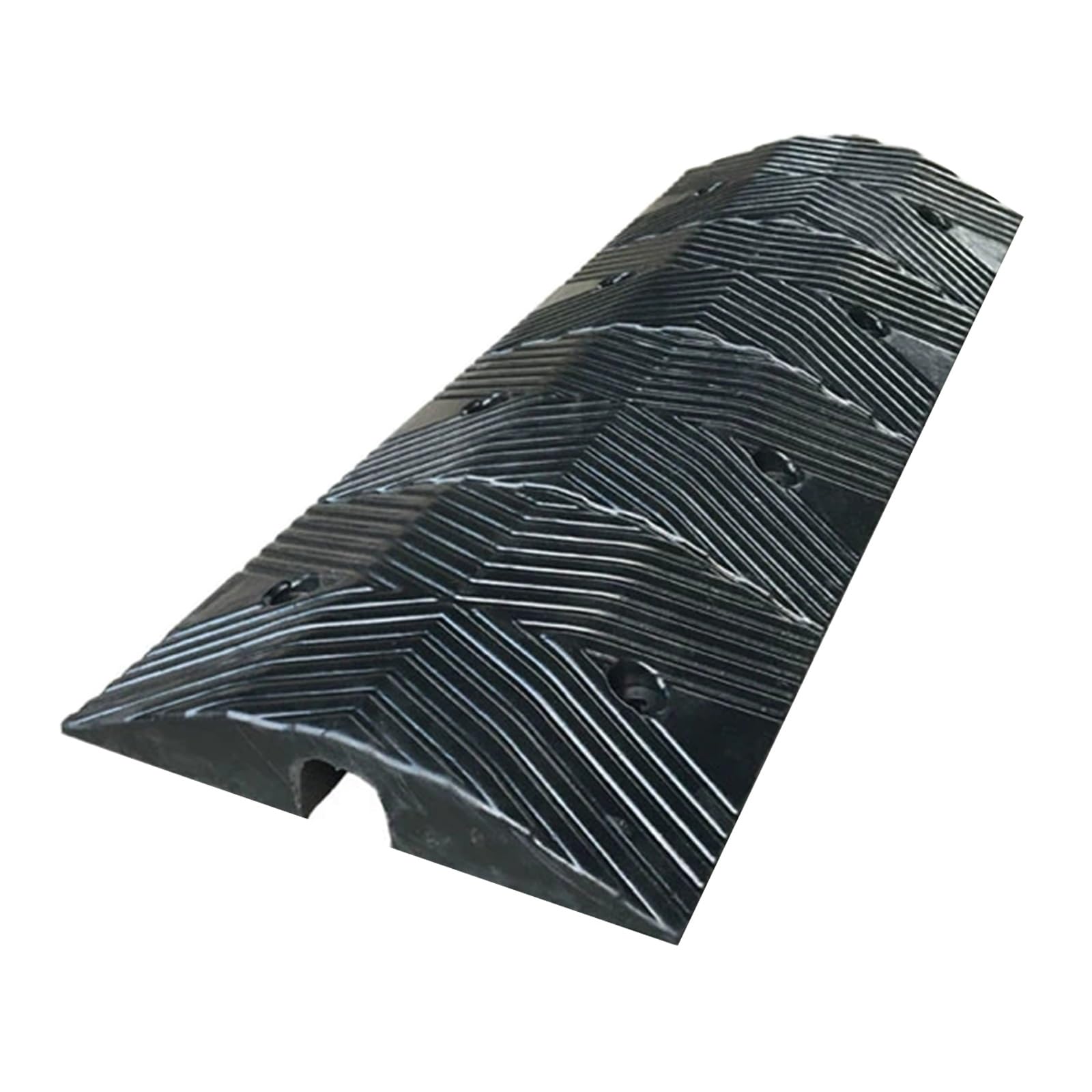 Pasacables de Suelo, Tapa Cables, Material de Caucho Negro, Base de un Solo Canal, Capacidad de Carga de 12 T, Adecuada para Almacenes y Carreteras