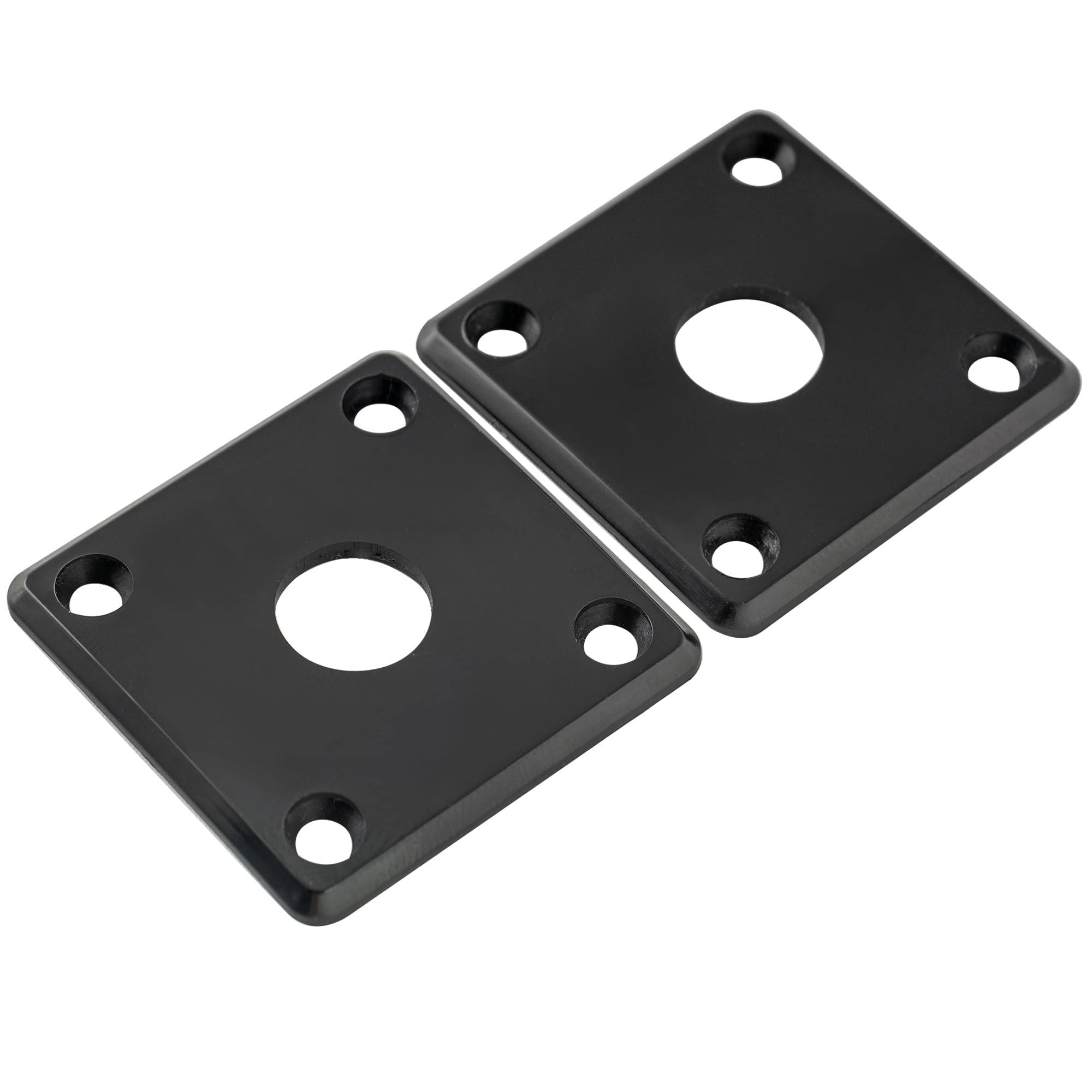 Musiclily Pro Plastic Curved Jack Plate Square Jackplates 10mm Hole for Epiphone LP SG Style Electric Guitar Black (Set of 2) - Image 3