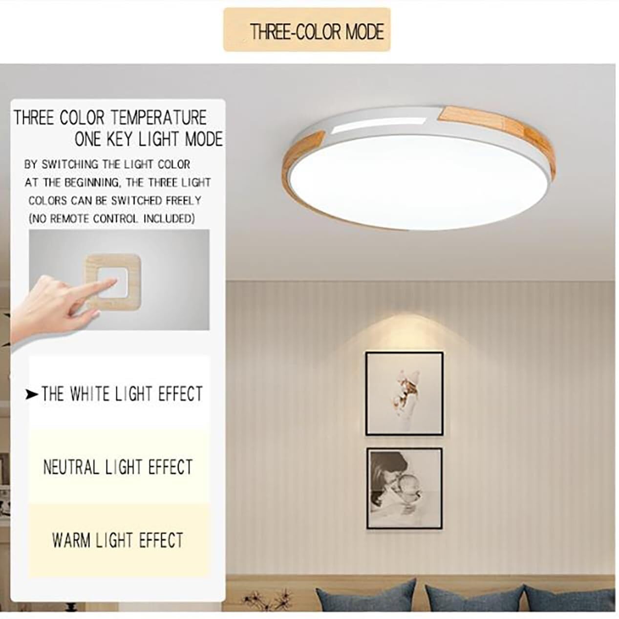 Plafoniera a LED Semi-Incasso 42W in Legno, Moderna, Rotonda, 60 cm, Ideale per corridoio, Cucina, Camera da Letto (Verde 60 cm)