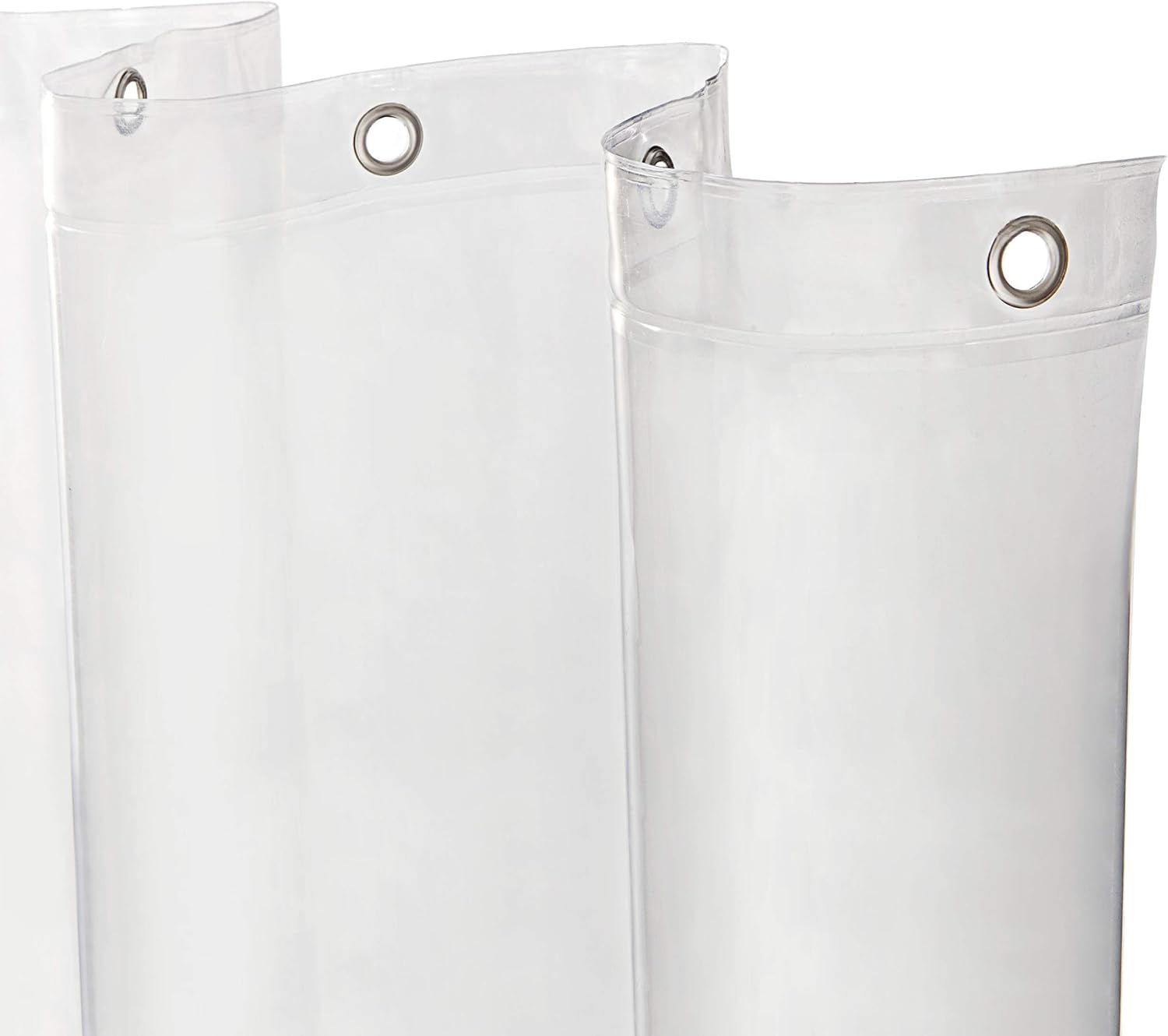 Kenney KN61147 Medium Weight 5 Gauge Waterproof PEVA Stall Shower Curtain Liner with Rust-Resistant Metal Grommets and Weighted Magnetic Hem for Bathroom, 42" W x 72" H, Clear