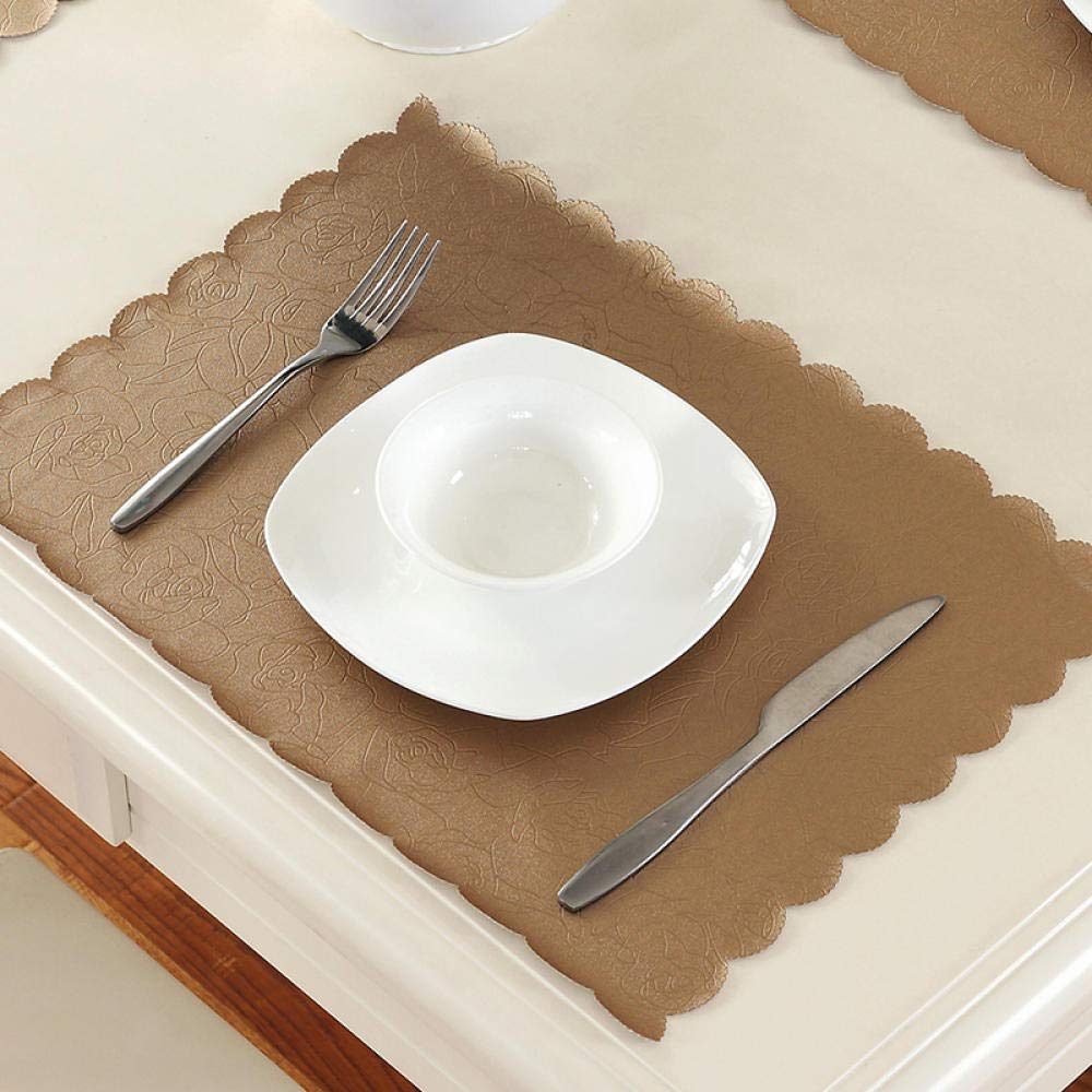 Ölbeständiges Isolierpad, Stoffuntersetzer im europäischen Stil, Tischflagge, Tischdecke, Geschirr, Pink, 30 x 45 cm,Hitzebeständige Tischsets(Rose Champagne,30 * 45cm placemat (Two Packs))