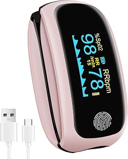 Oximetro Digital Recargable, Oximetro Profesional Medico, Pantalla TFT Color (Rosa)