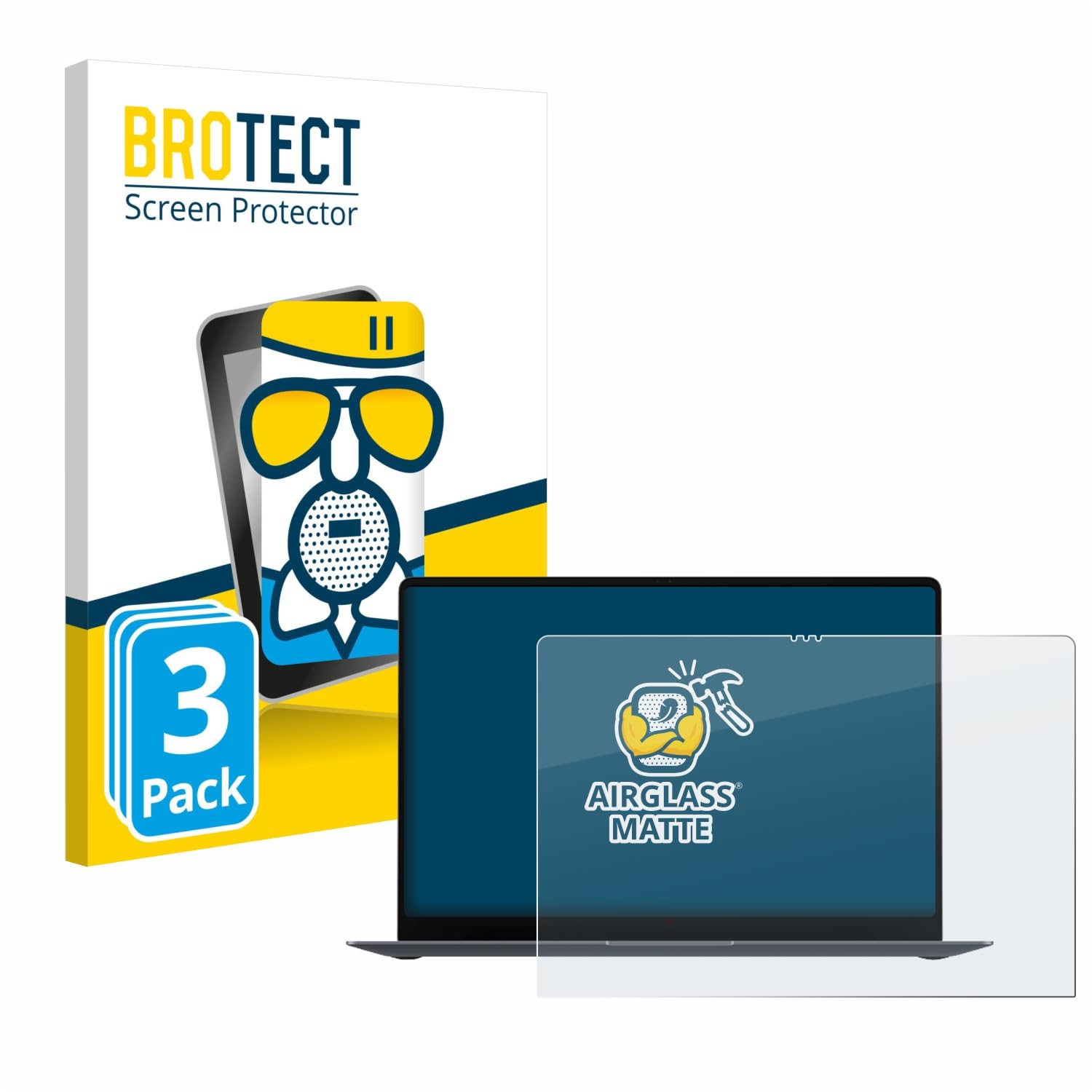 brotect 3 Pezzi Pellicola Vetro per Samsung Galaxy Book6 Pro 16" | Opaca Protezione Schermo Made in Germany, Anti-Riflesso Durezza 9H Anti-Graffio