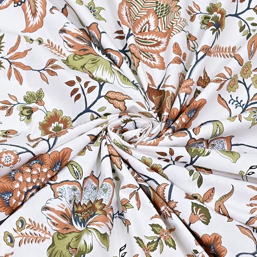 Image of Mafatlal Saanjh 144 TC Cotton Double Bedsheet 90x100 Inch | Stylish Printed Cotton Bedsheet for Home | Soft & Durable | 2 Pillow Covers Included | Espresso Brown