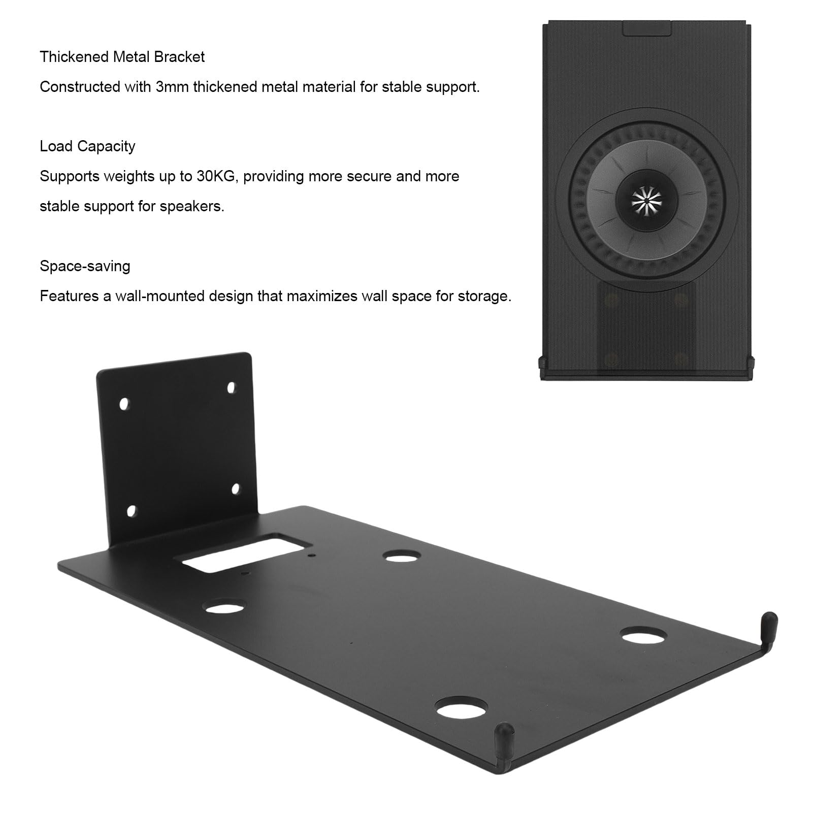 Staffa da Parete per Altoparlanti, Supporto in Metallo Resistente per Altoparlanti HiFi Wireless Coda W, con Tutti gli Accessori di Installazione, Design Inclinabile e Girevole