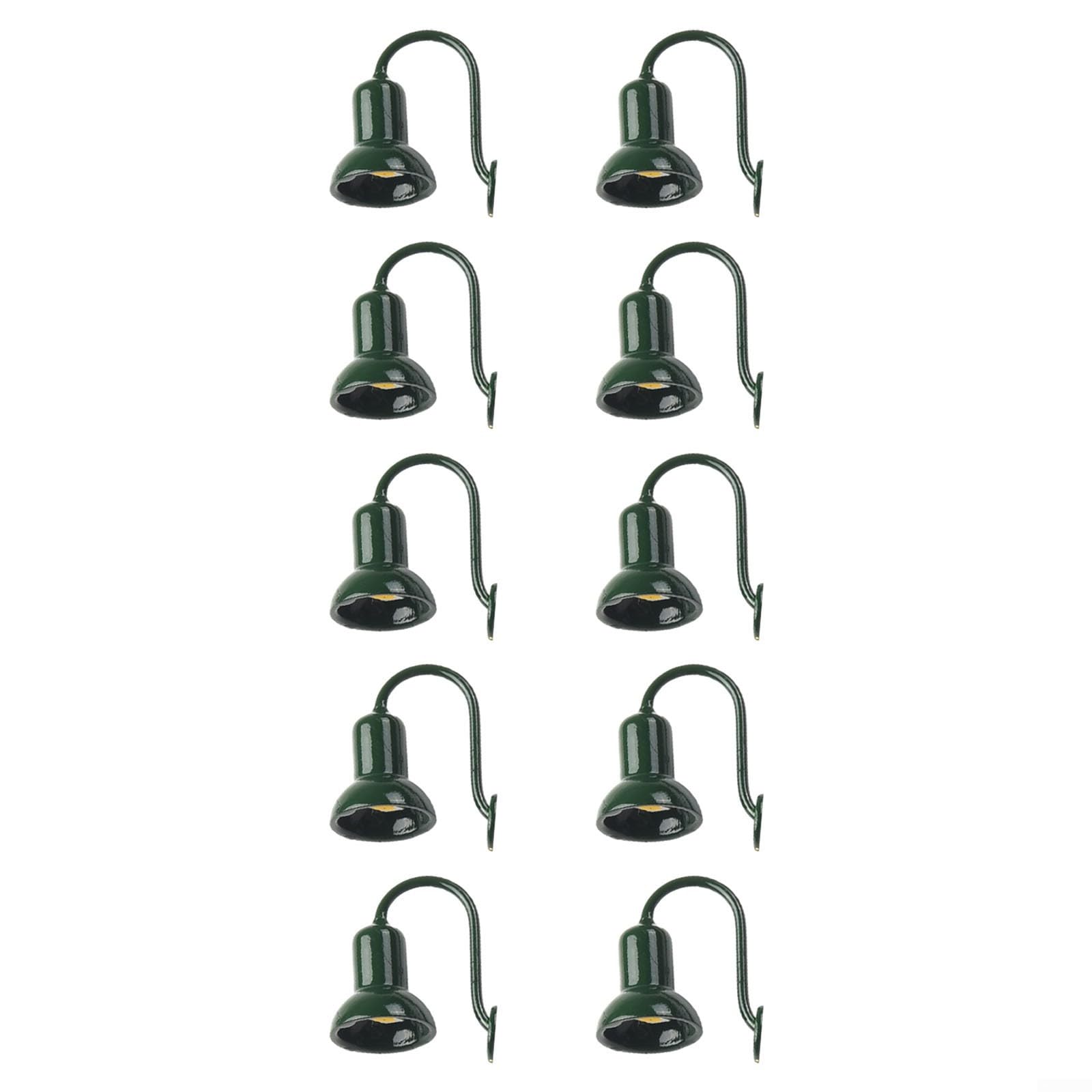 10 Pack HO/OO Scale Street Bracket Light Model Wall Lamp Posts LED Building Lights with Resistors for Model Railroads & Trains(Black)