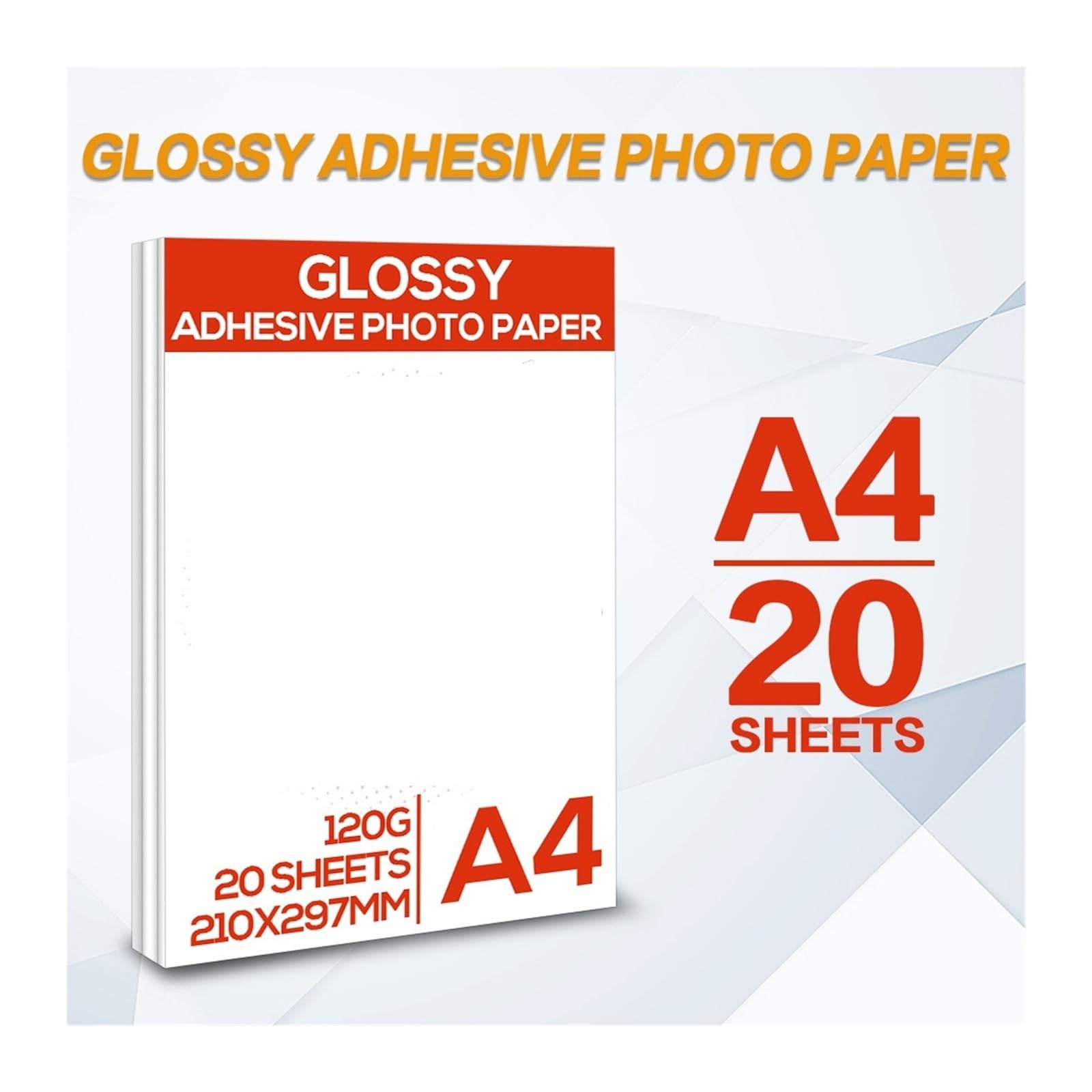 40 Blatt glänzendes, selbstklebendes Fotopapier, A4, selbstklebendes Tintenstrahldruckpapier for Tintenstrahldrucker, hochglänzendes Fotopapier Lucky (Color : 20 Sheets)