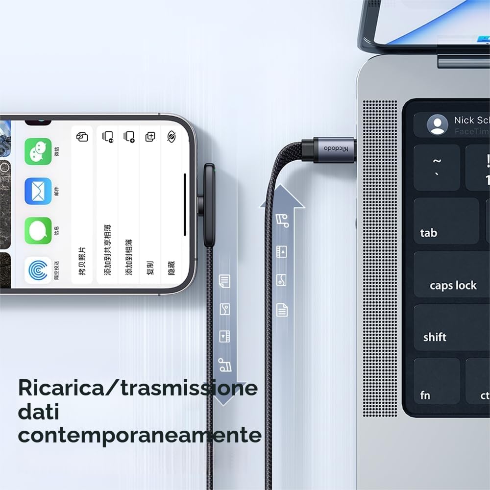 mcdodo Cavo USB C a Lightning 36 W cavo di ricarica USB C corto 90 gradi nylon USB C Fast per iPhone 14,13,12,11,XS,XSMax,XR,X 8 Plus,7 Plus, 6s, 6s Plus, 6,6 Plus, iPad