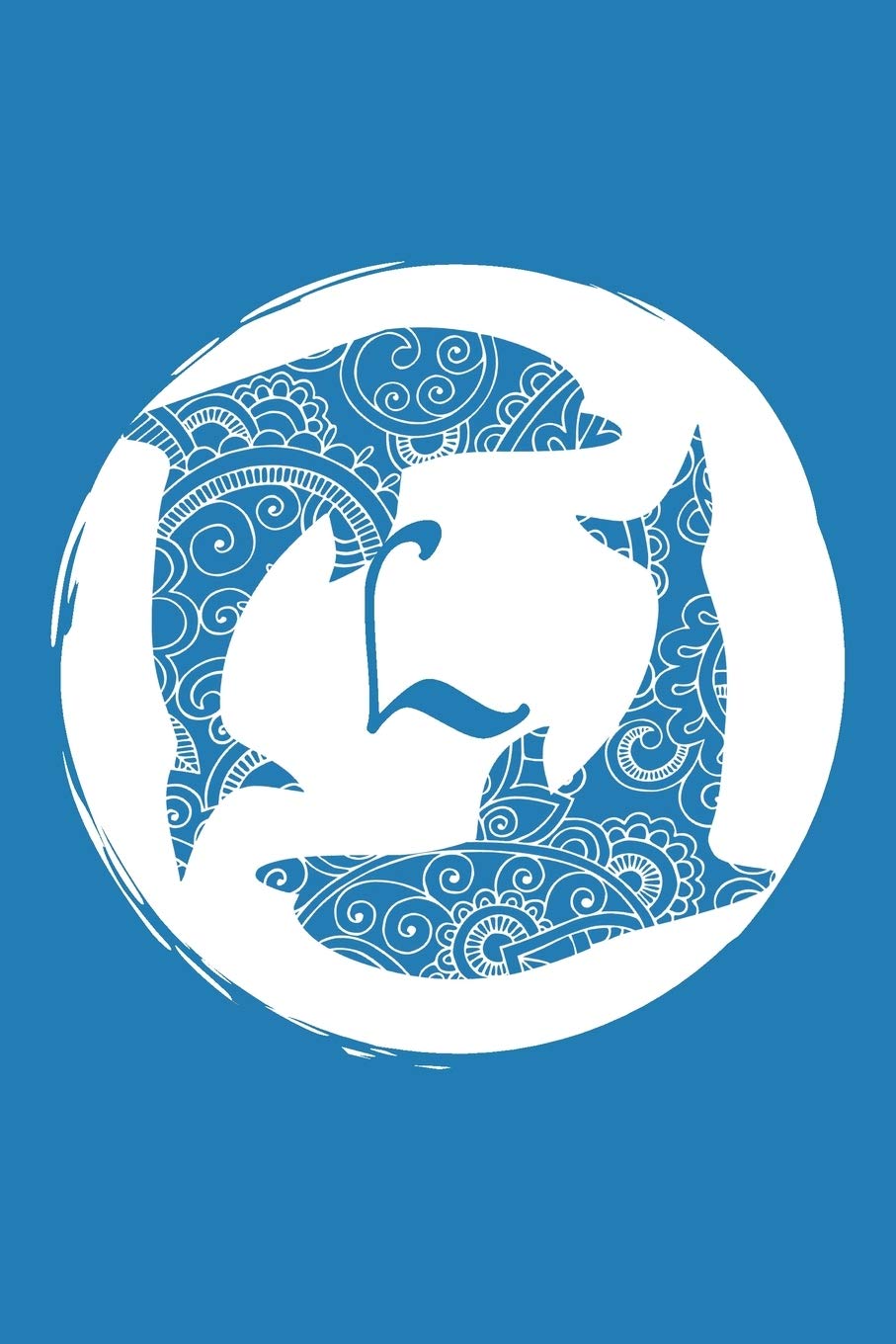 L: Initial L Monogram Notebook Journal Gift Circular Dolphin Mandala design