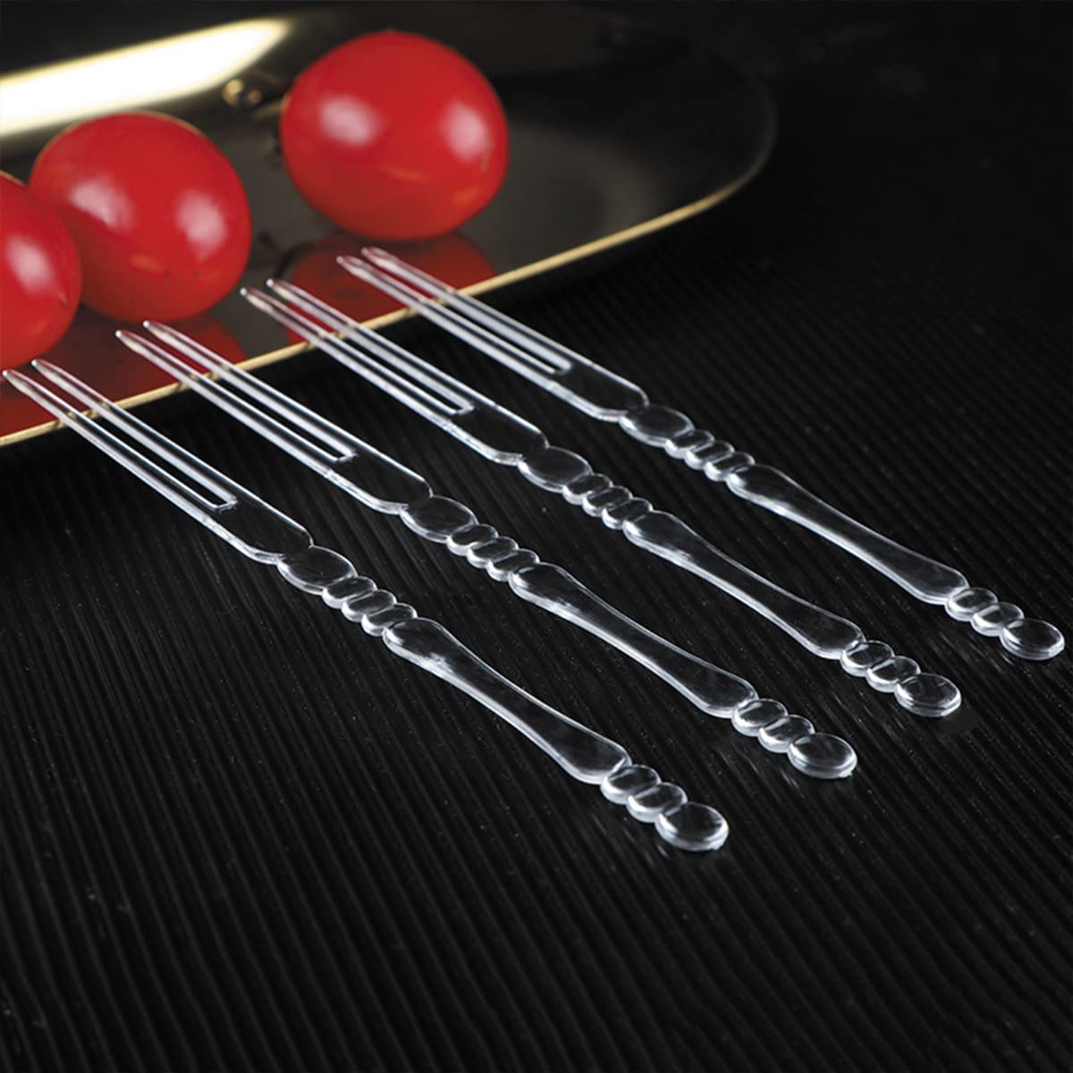 Ouliget Disposable Clear Plastic Fruit Forks,Mini Cake Forks,Tasting Appetizer Forks, Dessert Forks Party Supplies,4 Inches,80 Pieces. — Amazon image 5