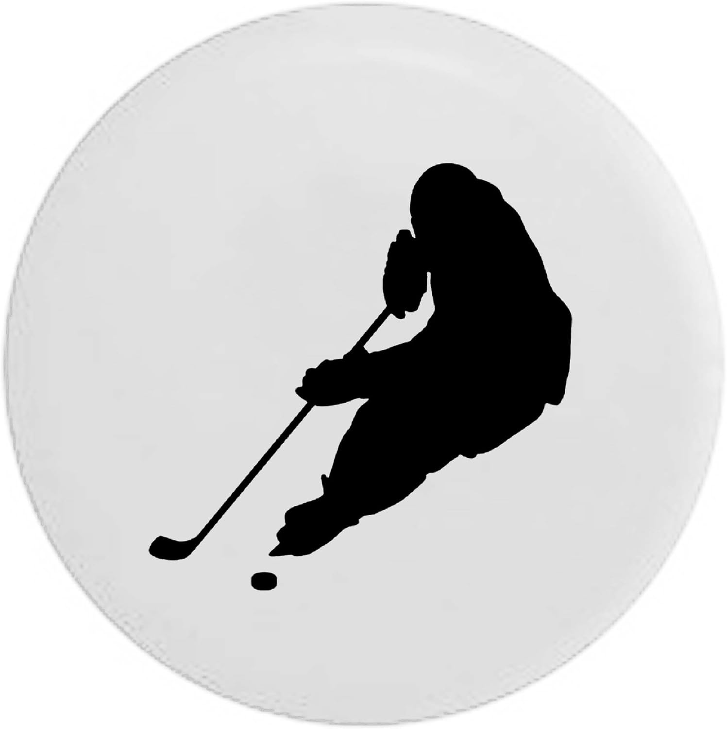 Pike Hockey Player Skating with Puck Trailer RV Spare Tire Cover White 32 in