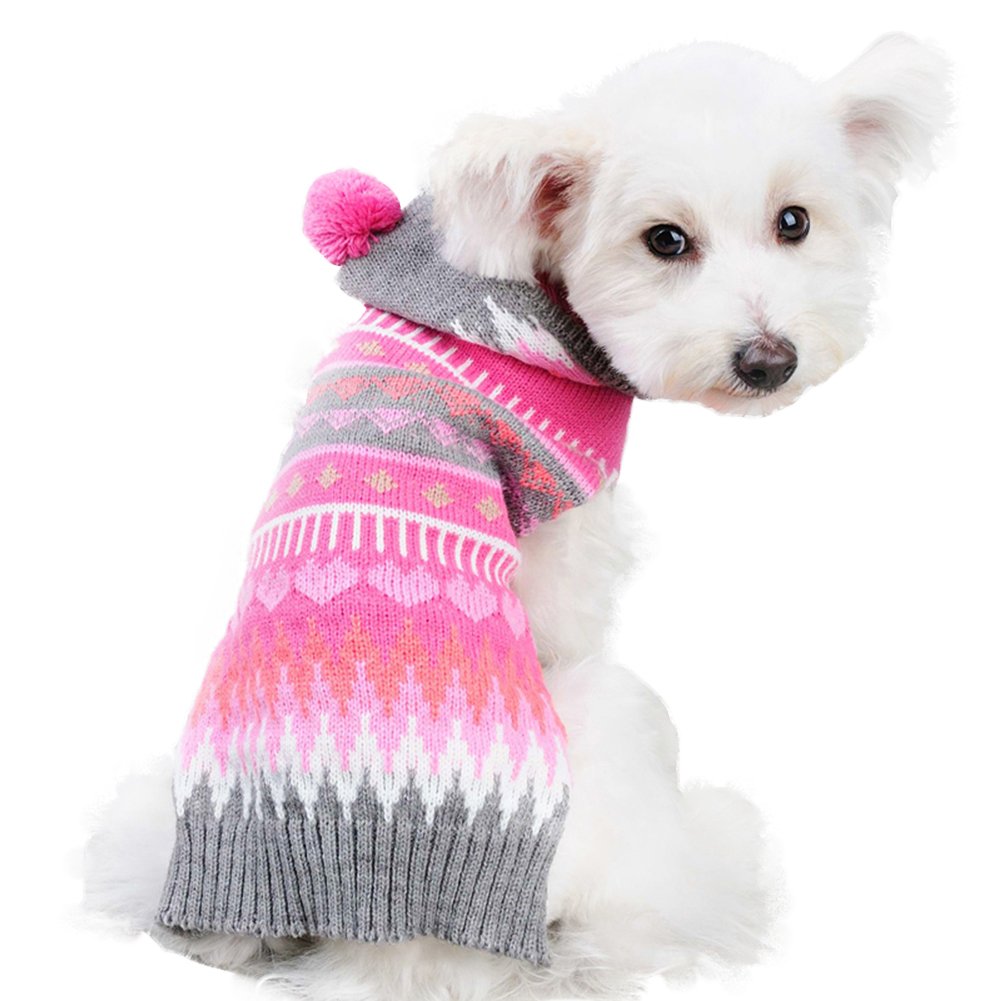 NACOCO Dog Sweater Cat Snowflake Sweater Hoodies Halloween Christmas Holiday Party (L)