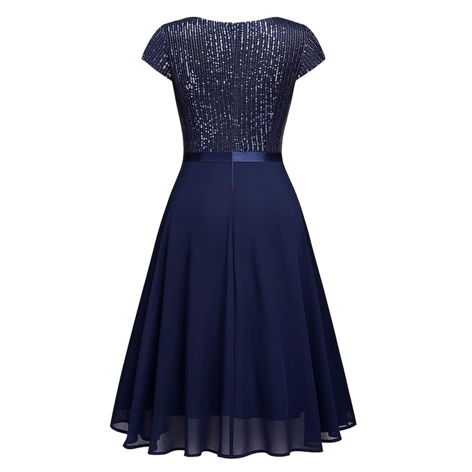 Elegante Vestido de Novia para Mujer con Mangas en Encaje y Gasa para Ceremonia Nupcial y Eventos Formales de Noche con Diseño de Largo Medio