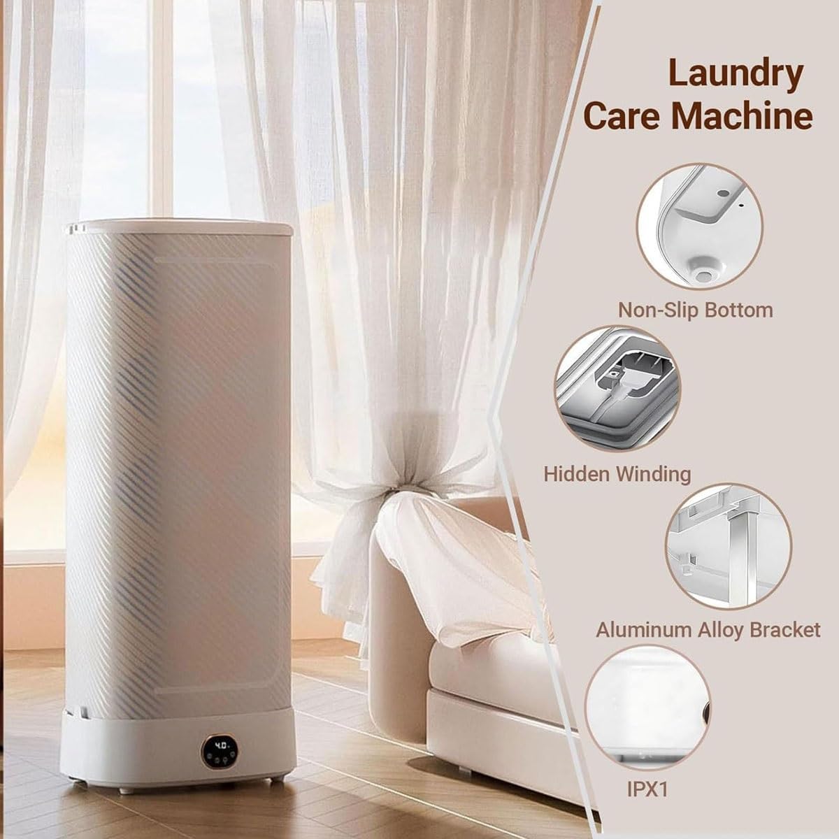 Hands-Free Automatic Vertical Press Iron Machine,1000W Portable Hot Air Clothes Ironing Drying Machine,360° Hot Air Circulation, Intelligent Timing Dry Clothes, for Shirts & Pants