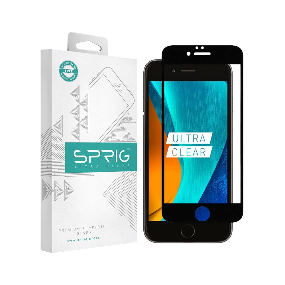 SPRIG Full Cover Tempered Glass Screen Protector for iPhone 6 (Black) (B07FNR7BRY) Amazon Price History, Amazon Price Tracker