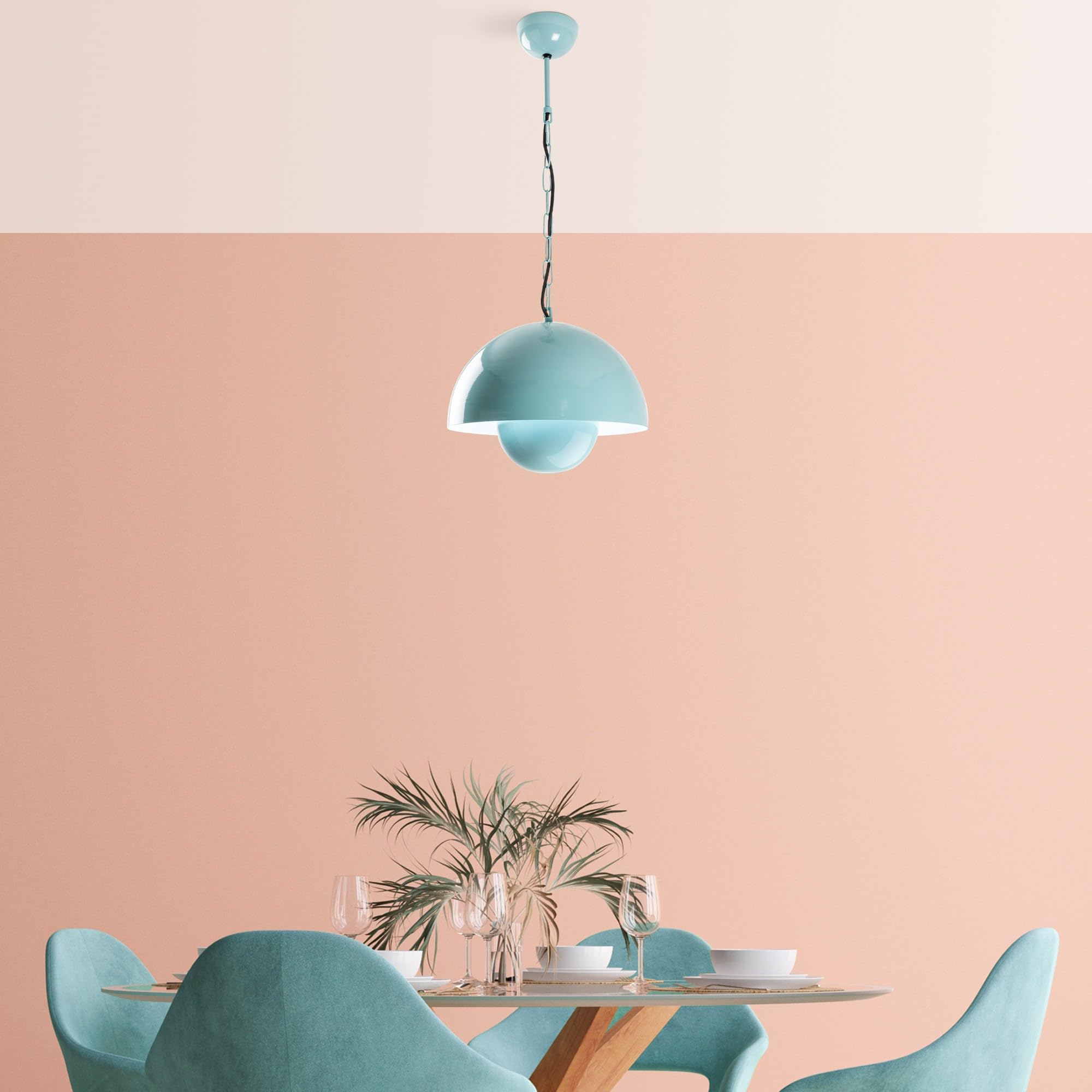 Chandelier turquoise E27 lustre moderne pour salon et bureau élégant