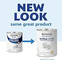 Vista 218 de Rust-Oleum Painter's Touch 1979502 - Pintura de látex, color negro brillante, 1 cuarto de galón