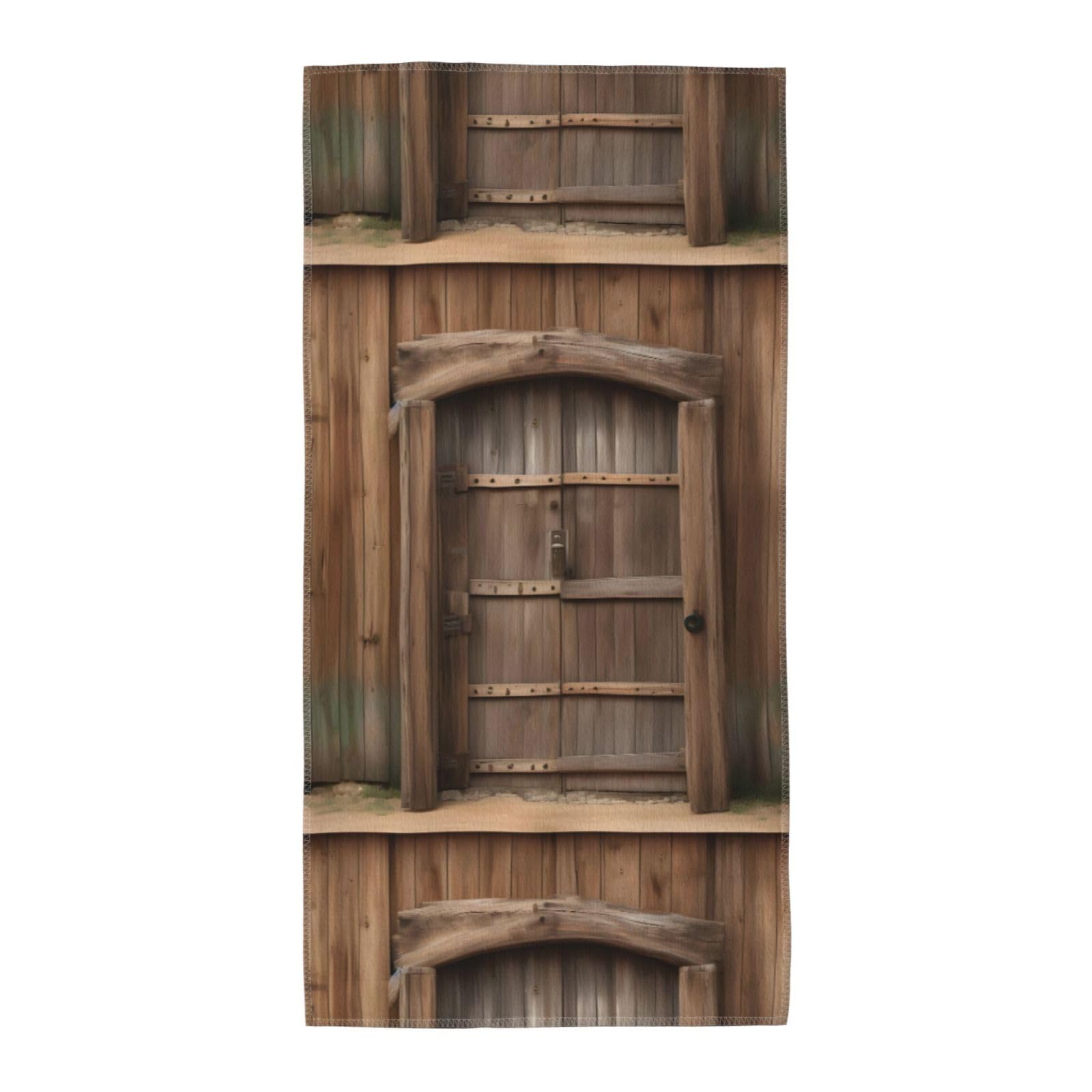 Cbaaghh Rustic Stall Wooden Door Print Towel, Towels Thick Face Towels Fast Drying Washcloth For Bath, Spa, Gym