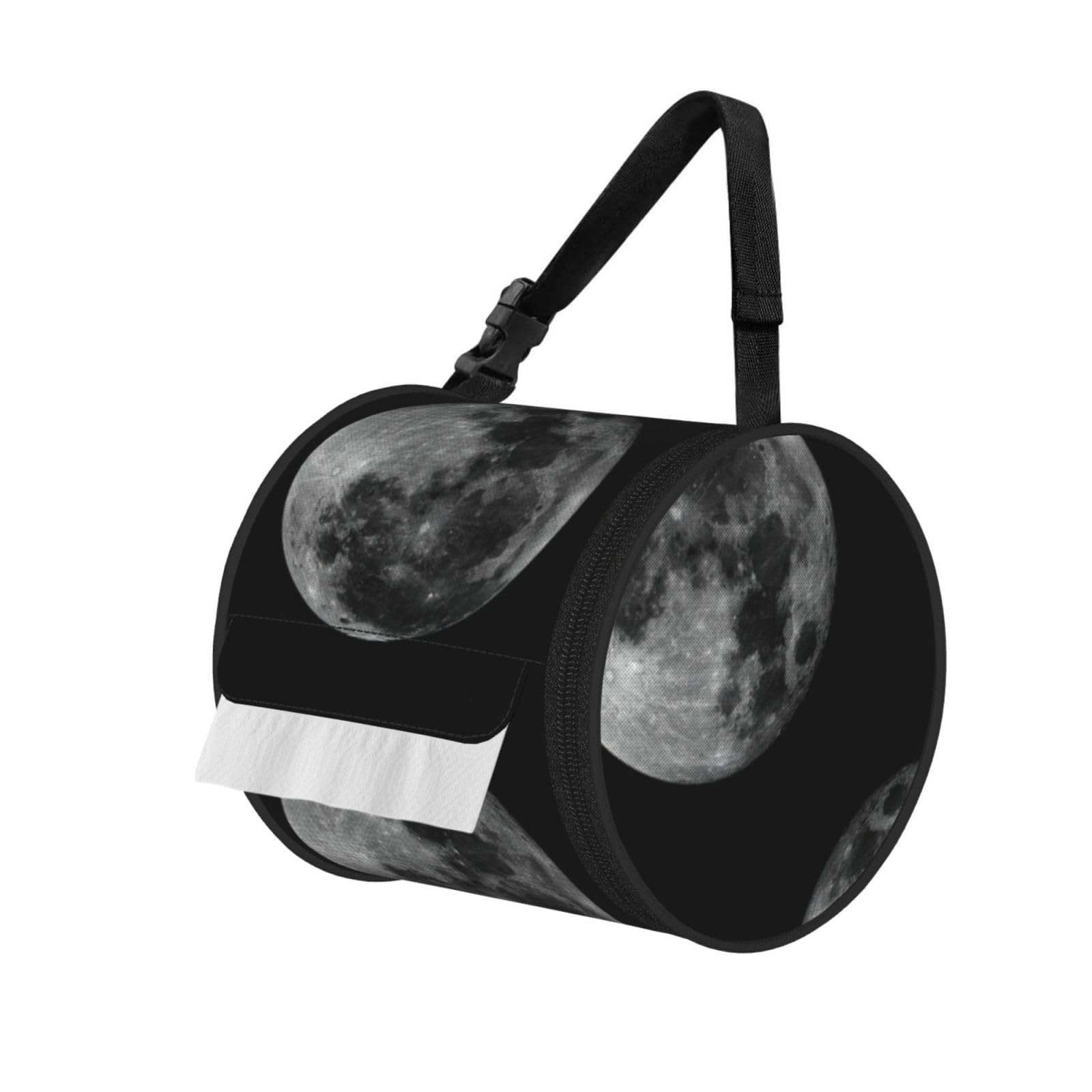 Moon Print Fashion Tissues Organizer Box, Hanging Tissue Holder For Purse Coins For Car Office Daily Outing